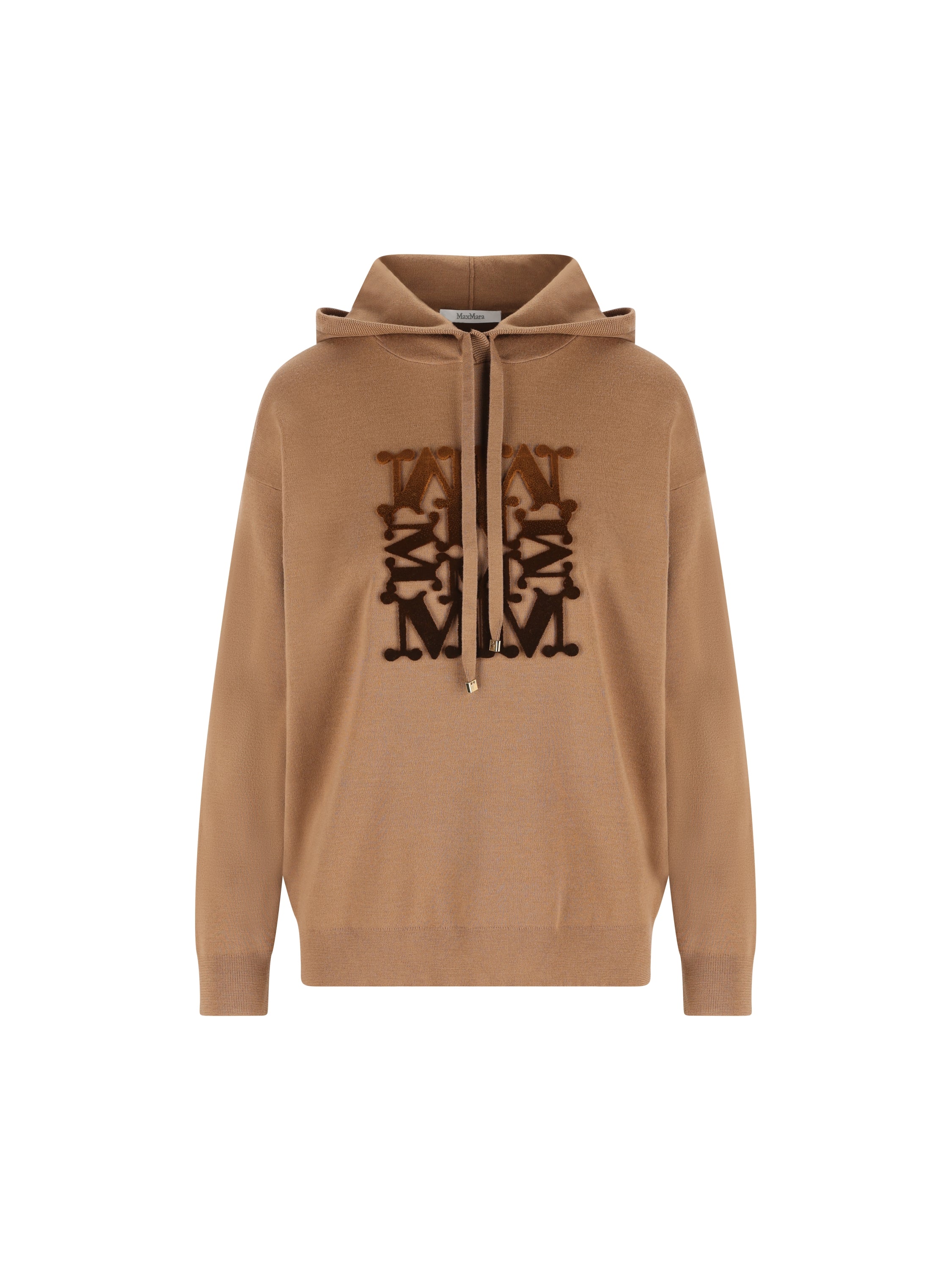 Felpa in Lana Vergine con Cappuccio e Logo in Velluto 2521366222600 013 MAX MARA 