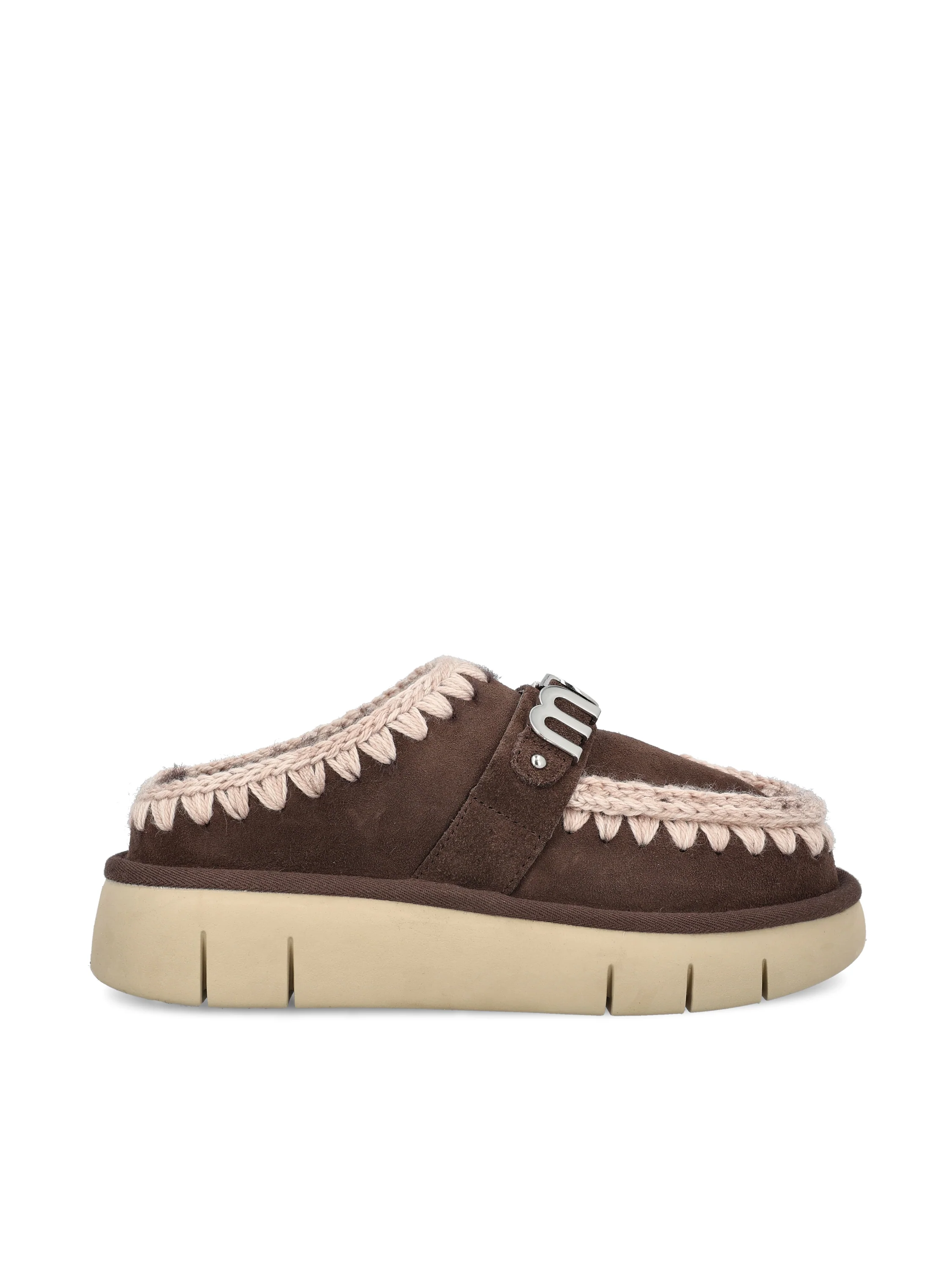 Slide realizzate in vera pelle di montone. FW531001A MOCHA MOU 