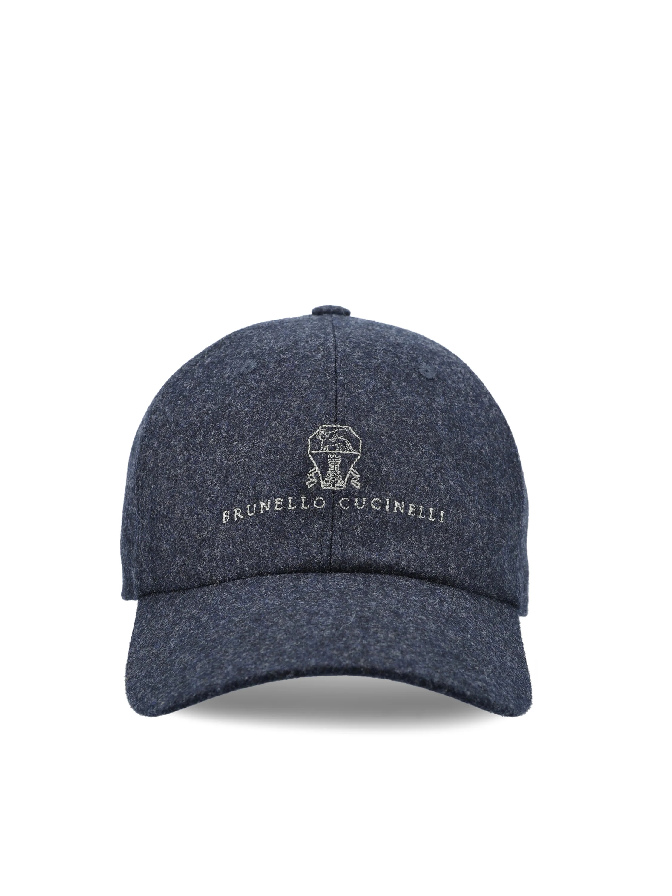 Cappello Baseball in flanella di lana vergine con logo ricamato M038P9850 CPM26 BRUNELLO CUCINELLI 