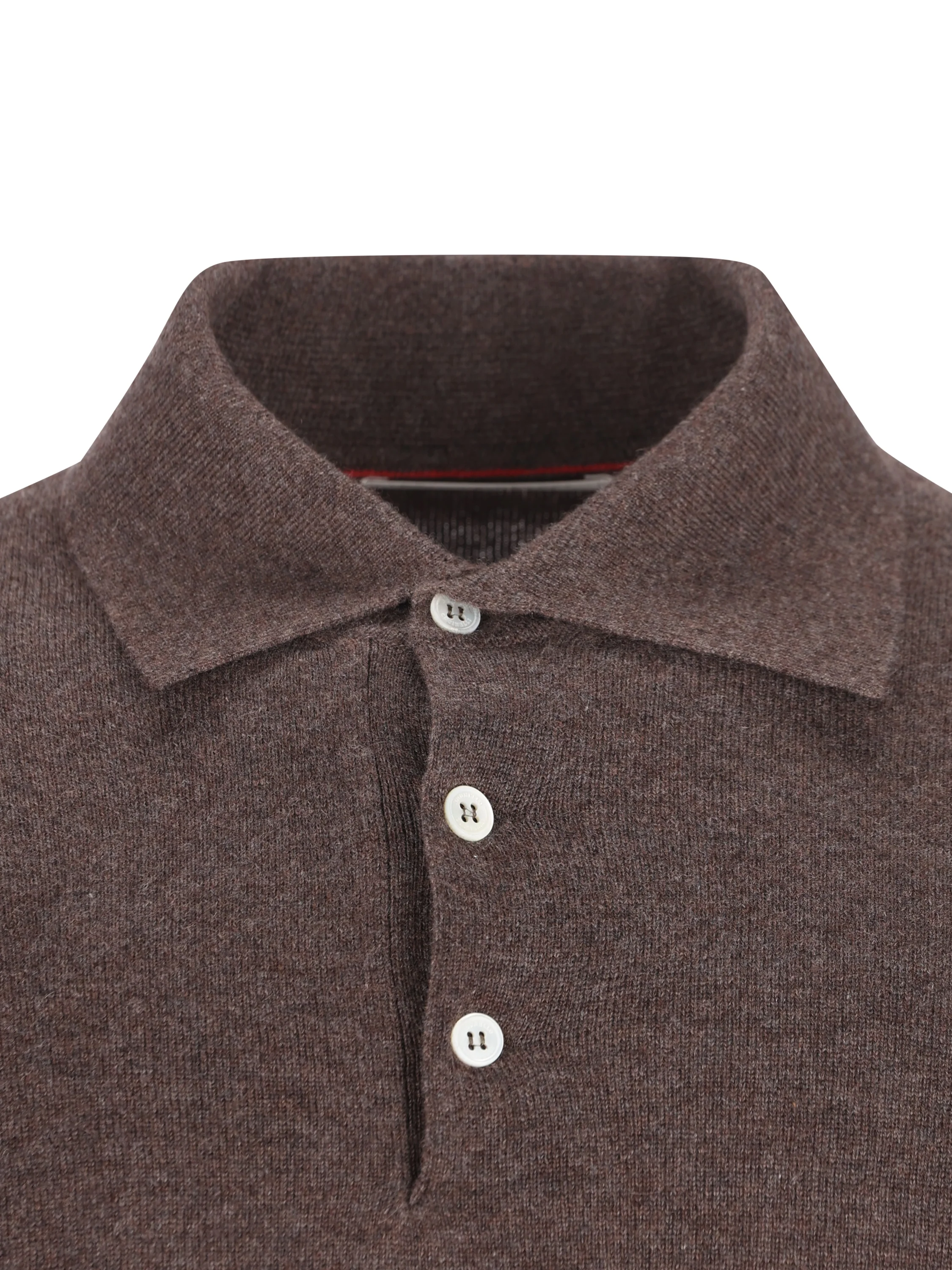 Polo in Maglia di Cashmere Marrone M2200295 CU766 BRUNELLO CUCINELLI 
