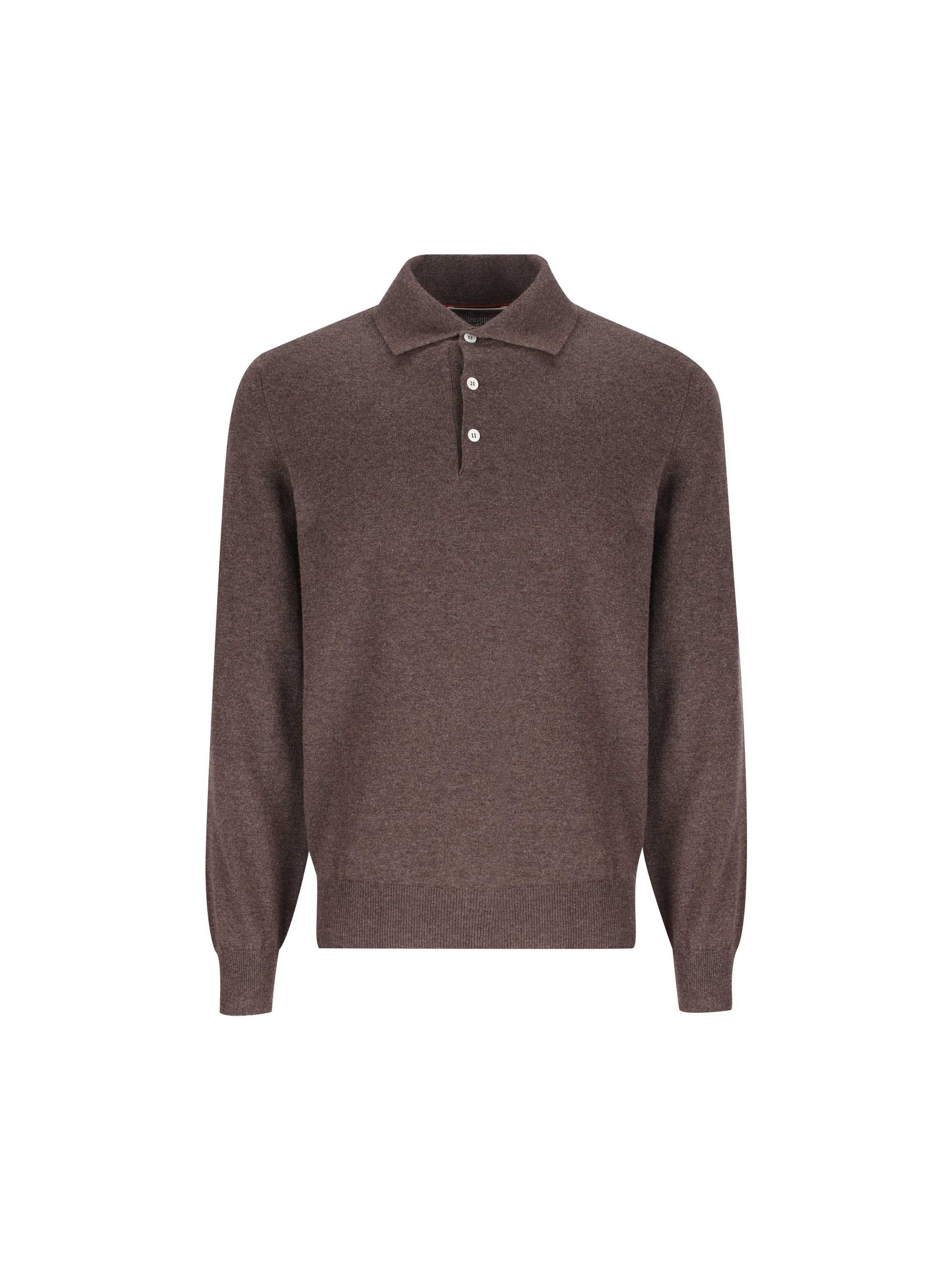 Polo in Maglia di Cashmere Marrone M2200295 CU766 BRUNELLO CUCINELLI 