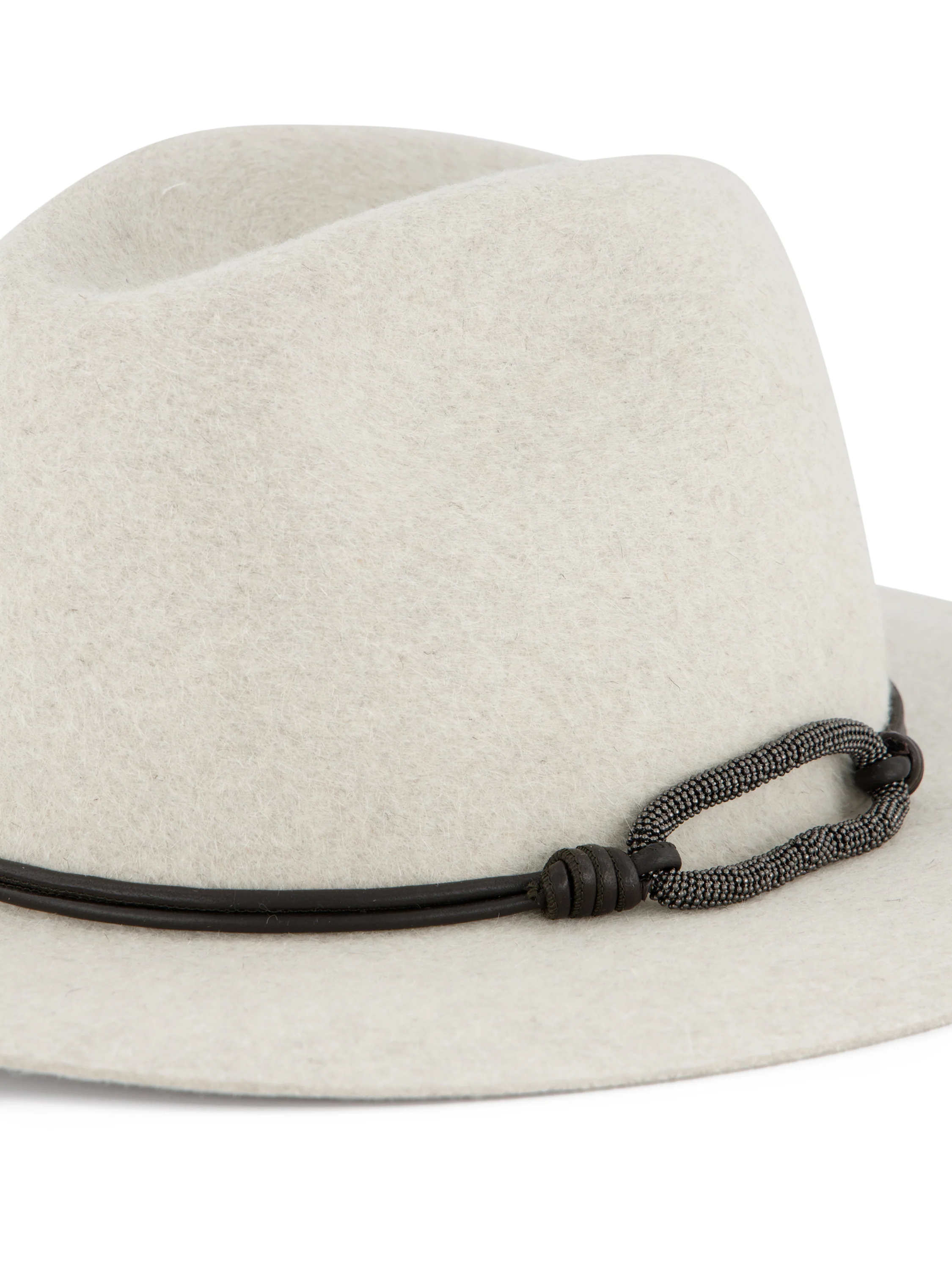 Fedora in Feltro con Fascia in Pelle e Monile MCAP90233 CMADR BRUNELLO CUCINELLI