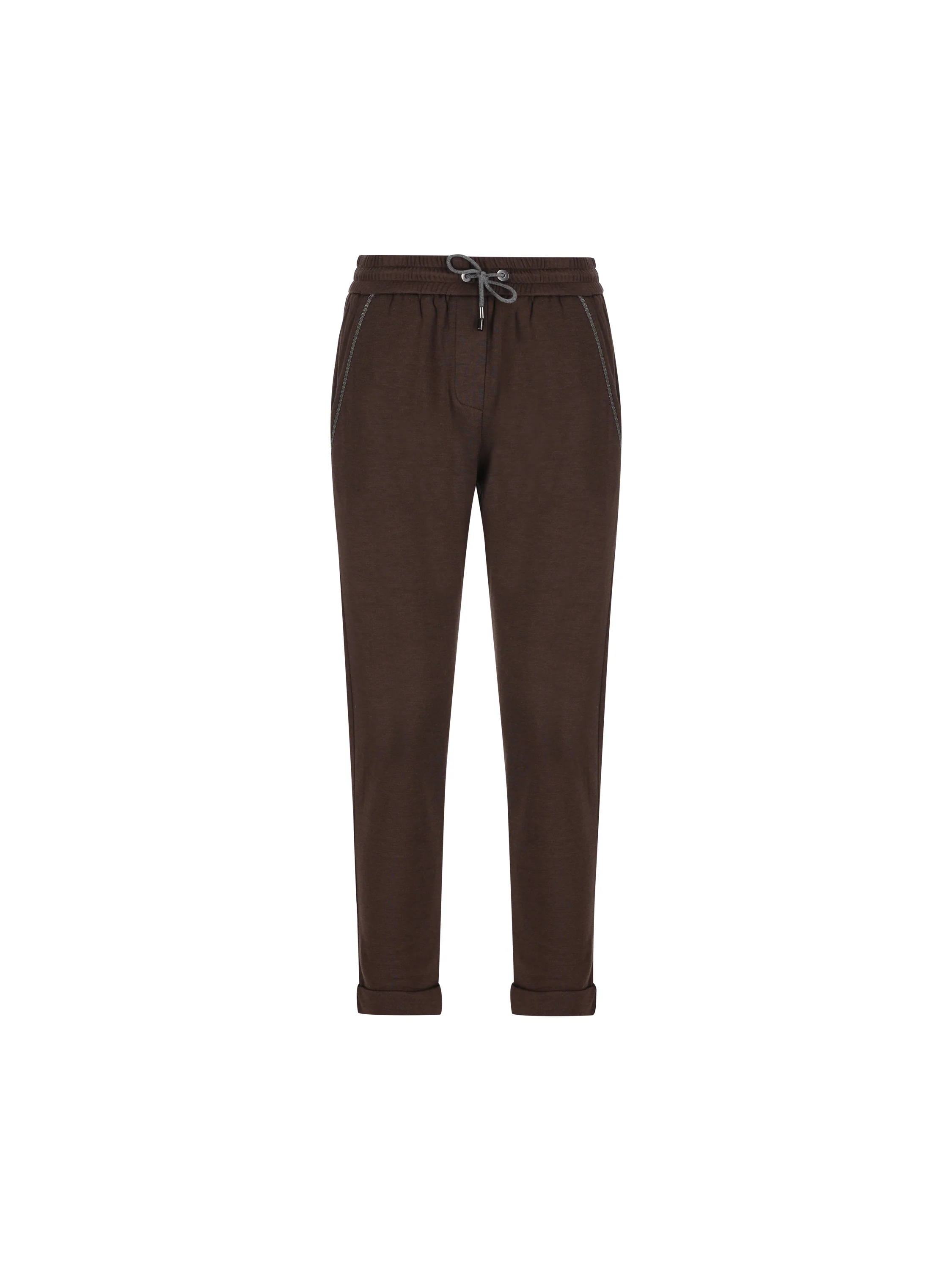 Pantaloni jogging in cotone e seta con monile MD828SB899 C8227 BRUNELLO CUCINELLI 