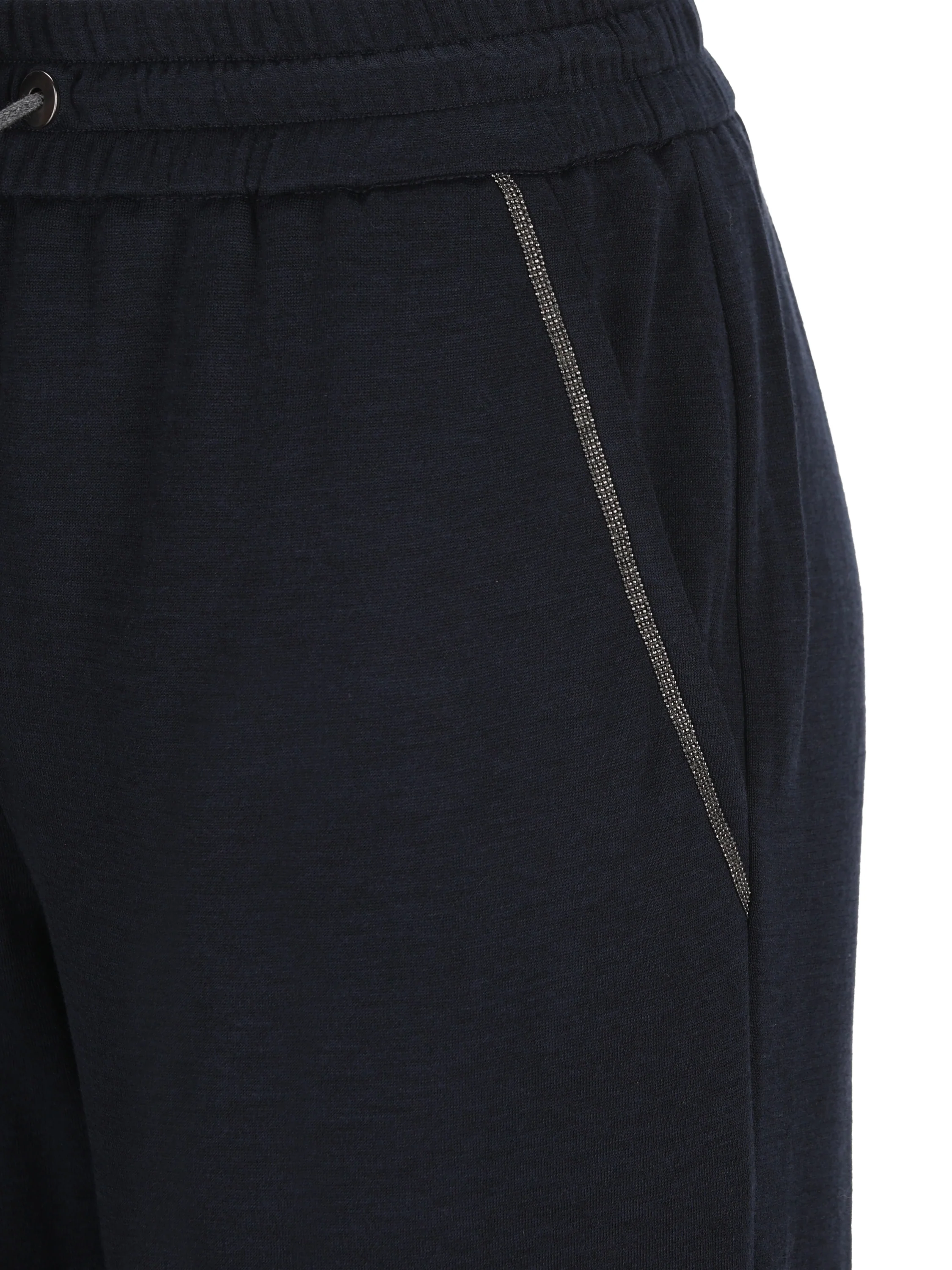 Pantaloni jogging in cotone e seta con monile MD828SB899 C8366 BRUNELLO CUCINELLI