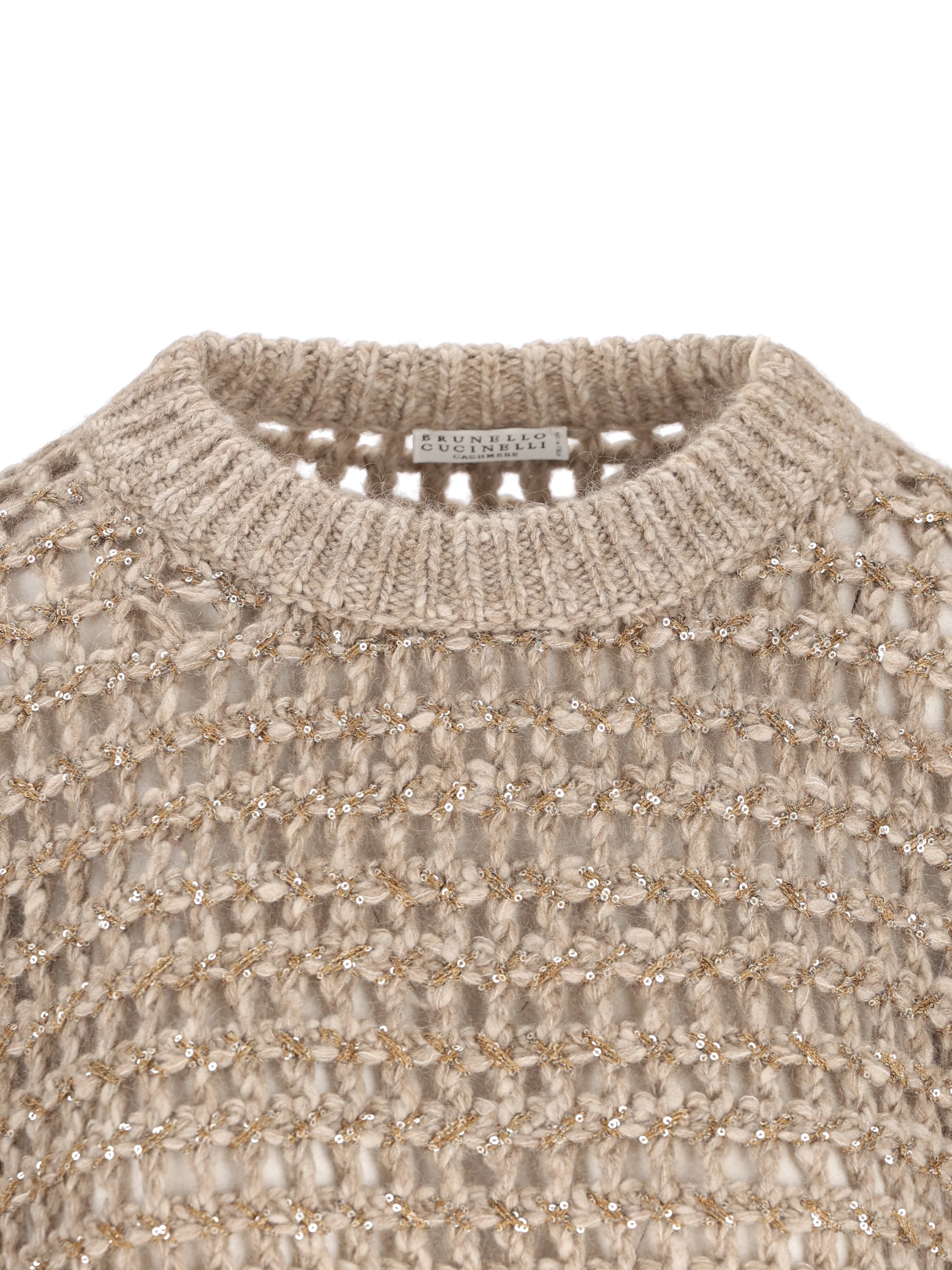Maglia Donna Traforata con Paillettes MGO378800 CVA05 BRUNELLO CUCINELLI 