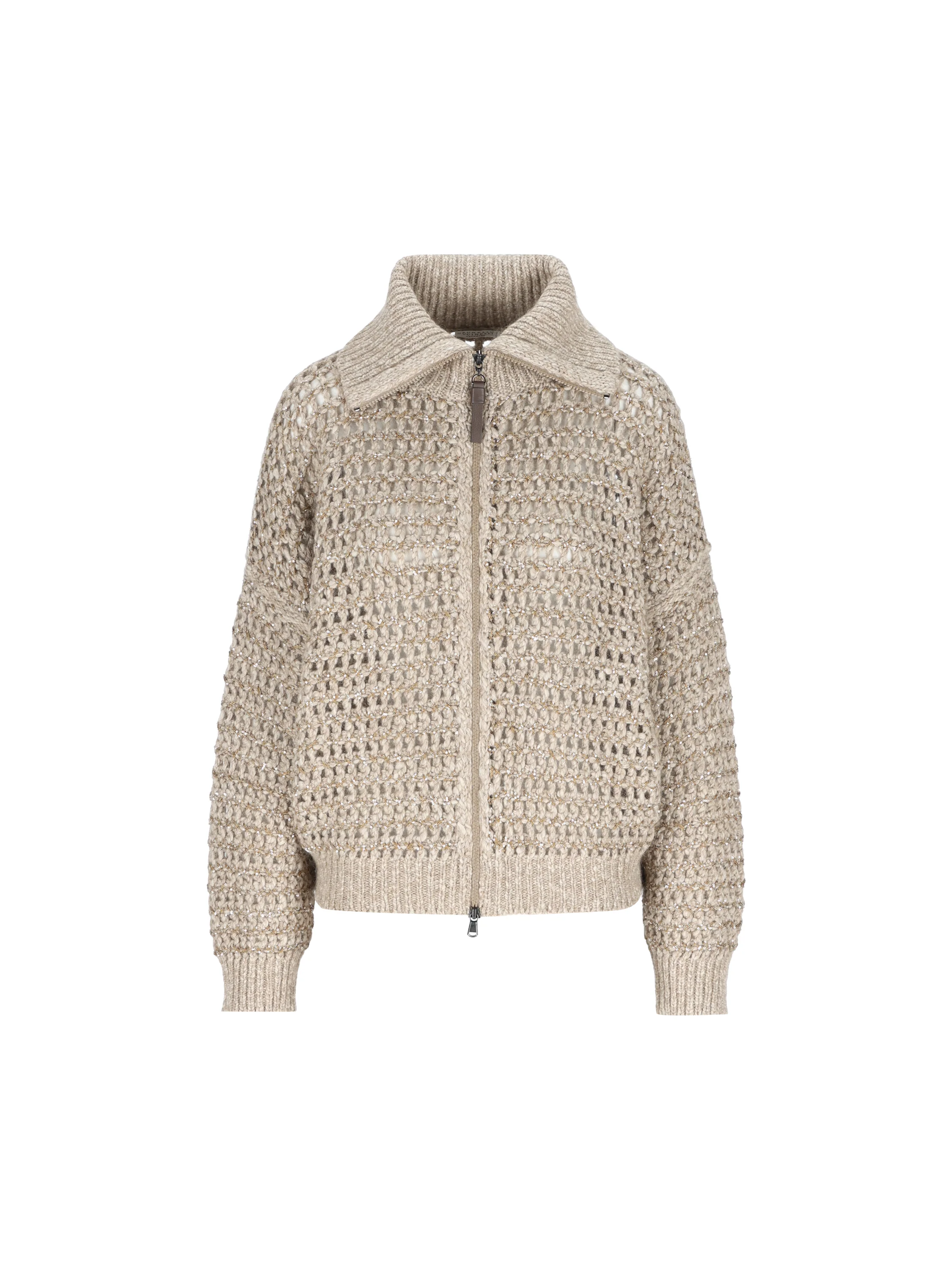Cardigan Dazzling in Lana Vergine Soft e Cashmere a Rete MGO378806 CVA05 BRUNELLO CUCINELLI 