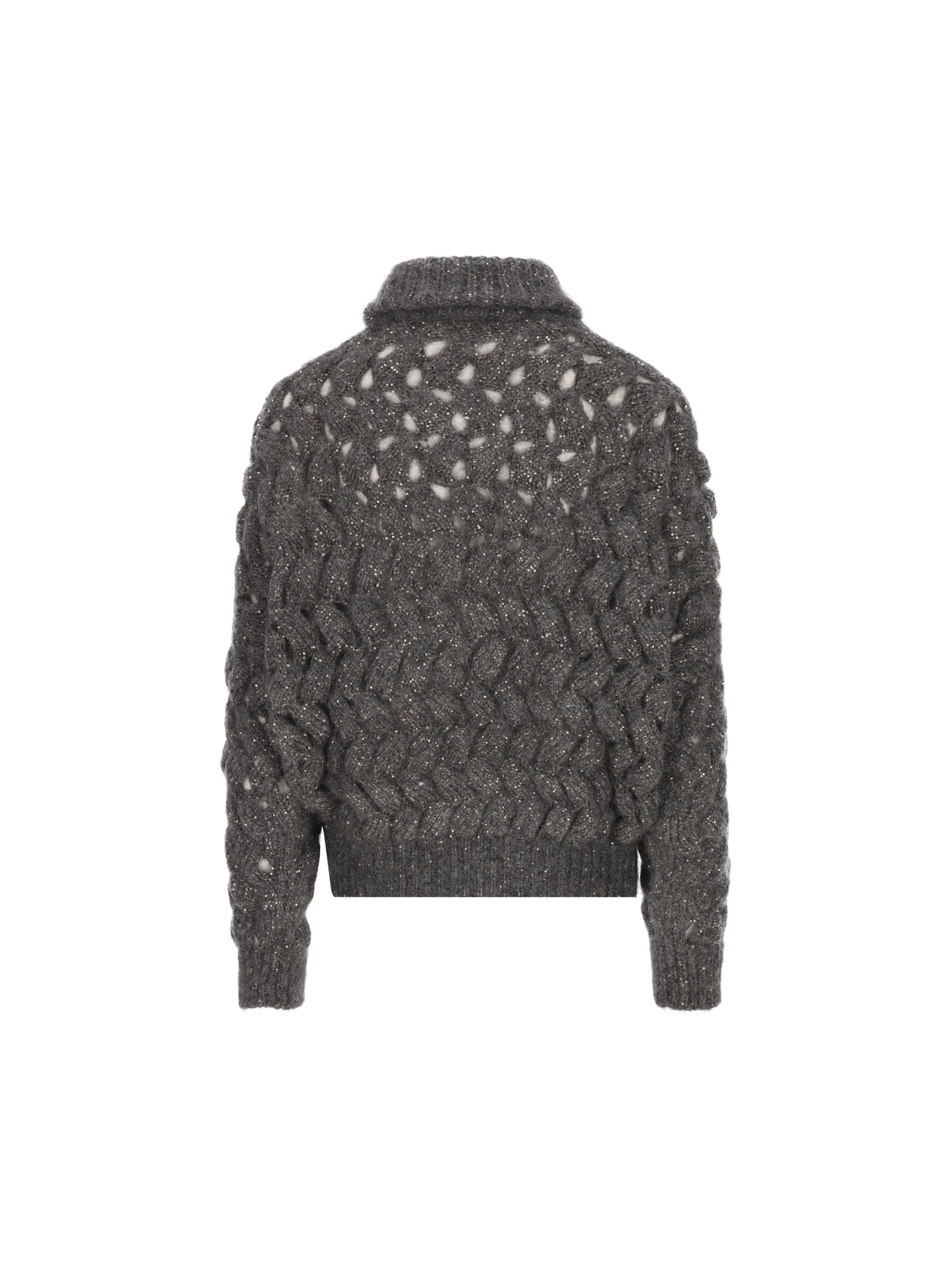 Cardigan realizzato in mohair e poliammide. MNT347516 CGD77 BRUNELLO CUCINELLI