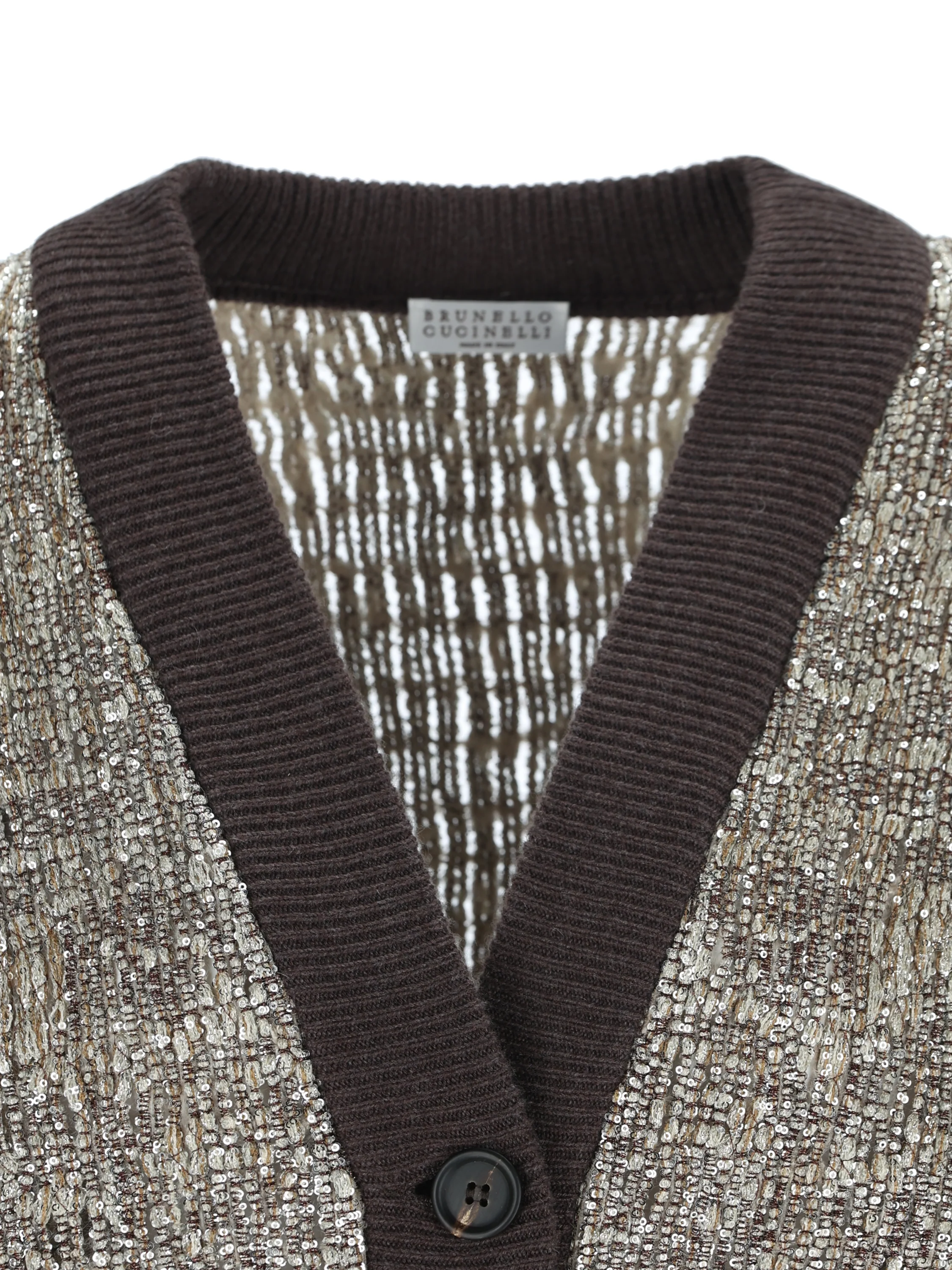 Cardigan realizzato in poliammide e poliestere. MRKR12216 CFS34 BRUNELLO CUCINELLI 