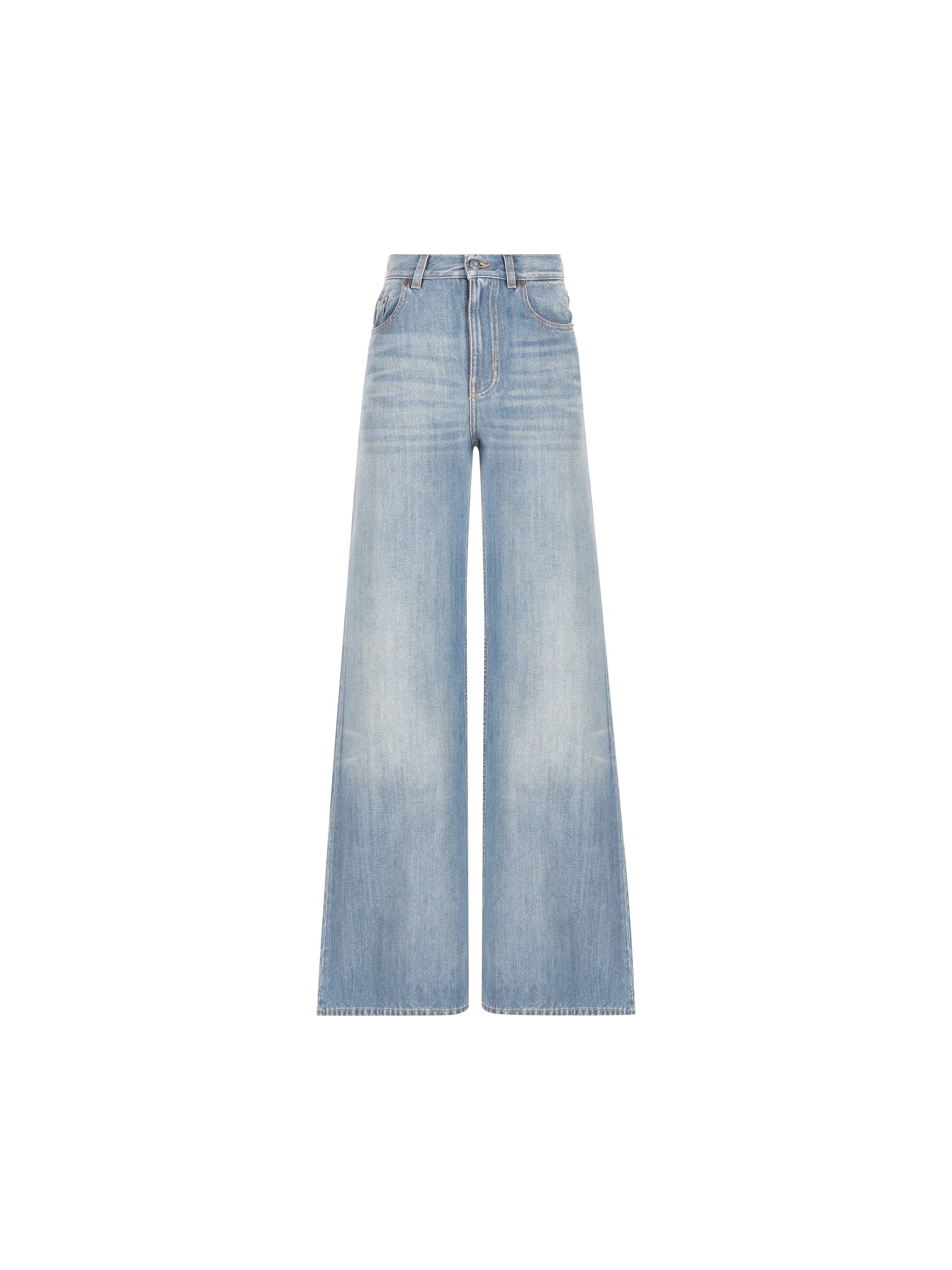 Jeans a gamba ampia e vita alta in denim di cotone CH26ADP01157 496 CHLOE' 