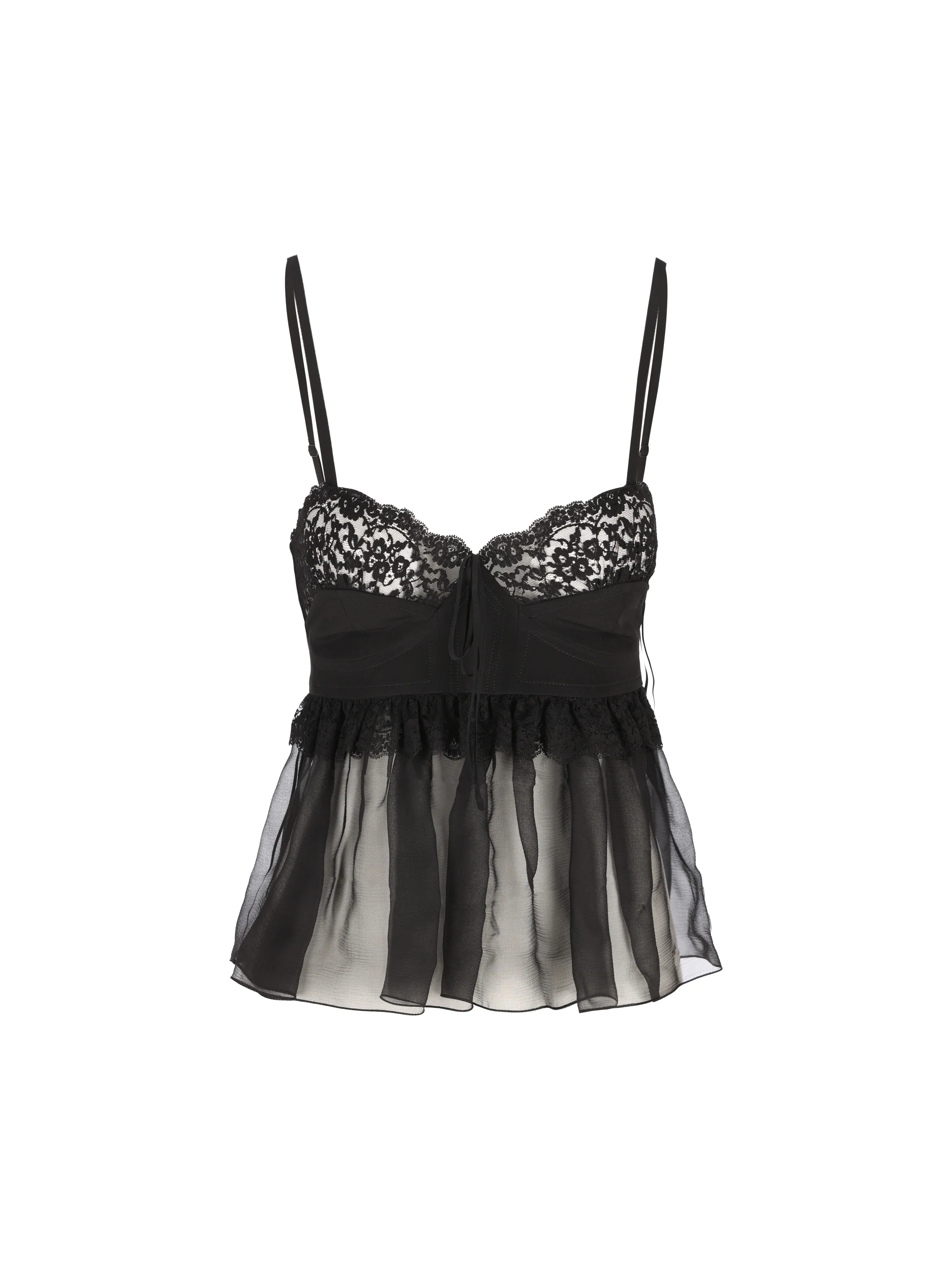 Top lingerie con spalline sottili in crêpe de chine CH26AHT17005 001 CHLOE' 