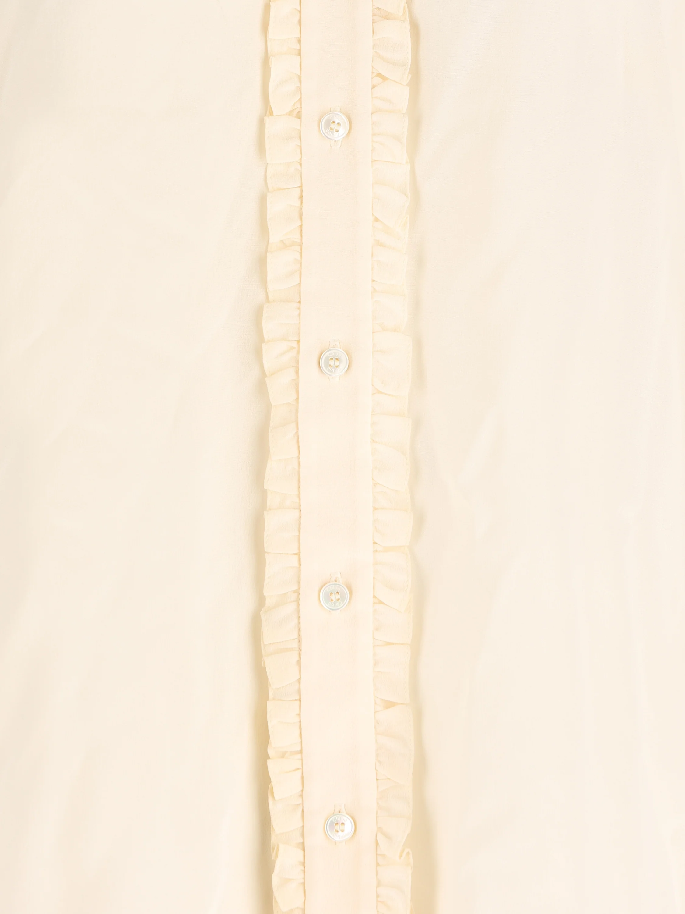 Blusa a collo alto con volant in crêpe de chine e pizzo CH26AHT40005 114 CHLOE' 