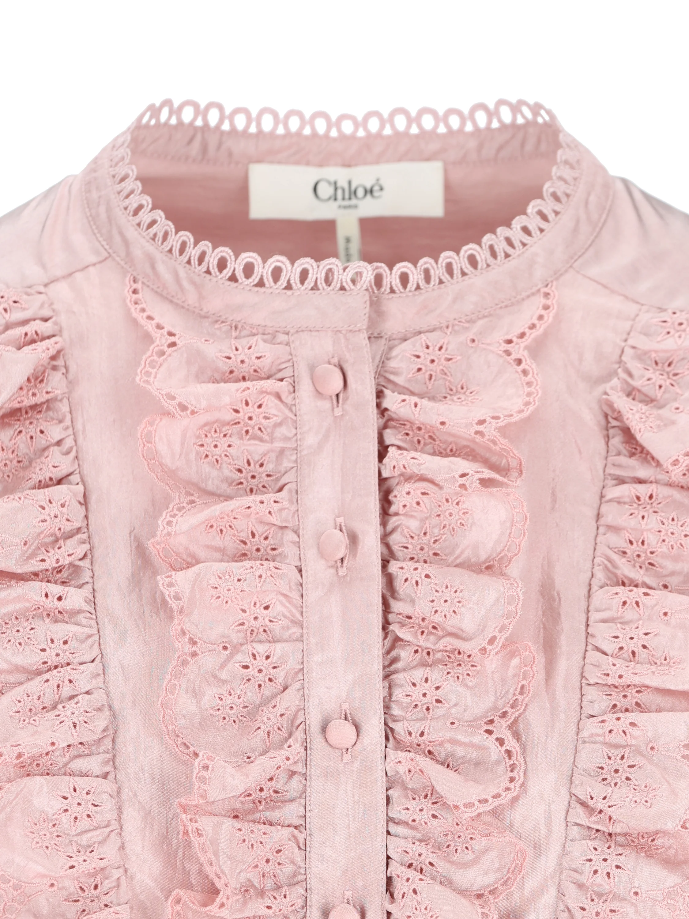 Top realizzato in poliammide e seta. CH26SHT28102 6F5 CHLOE'