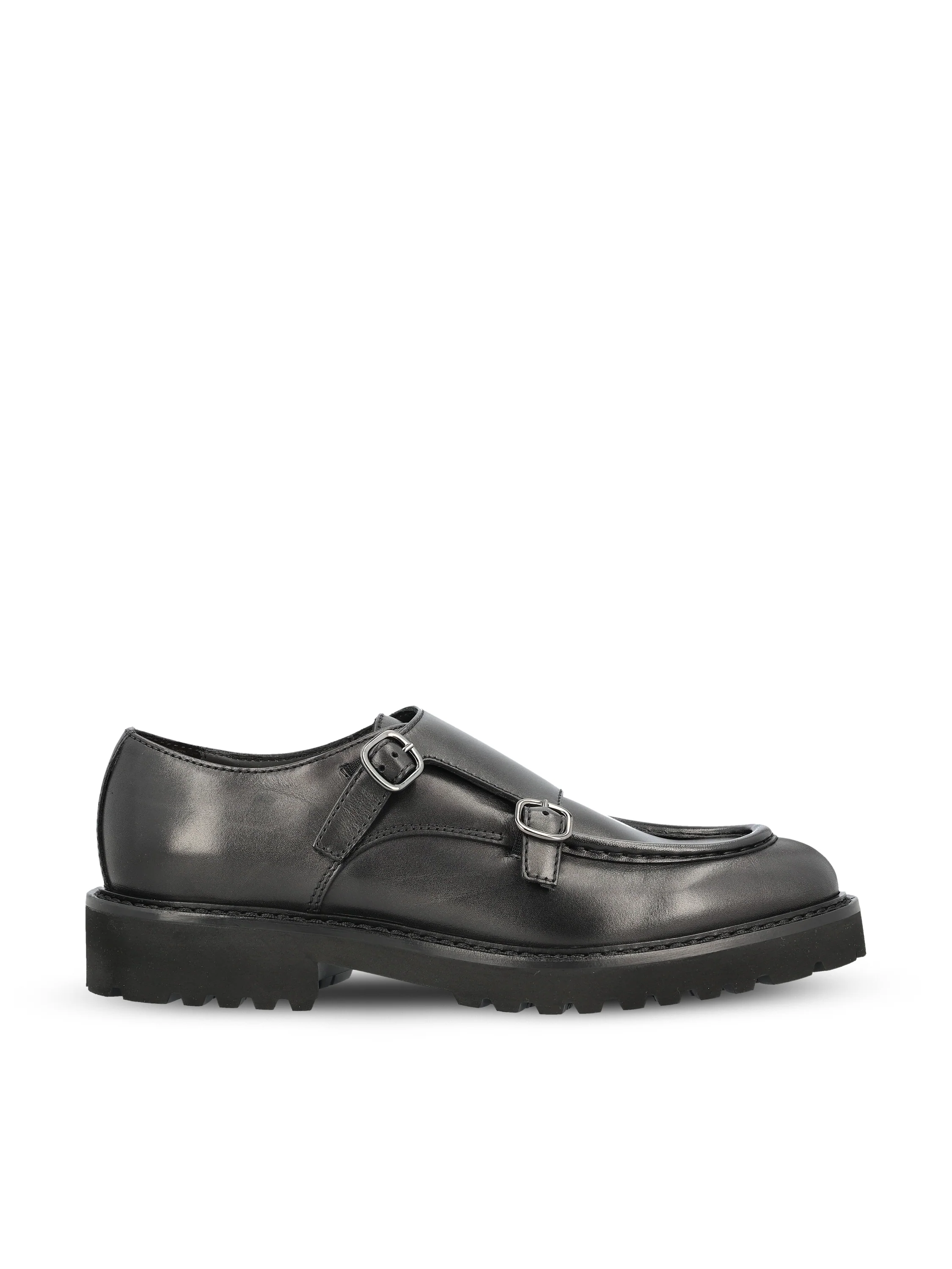 Scarpa doppia fibbia in pelle nera DU2738PHILUF159NN00  DOUCAL'S 