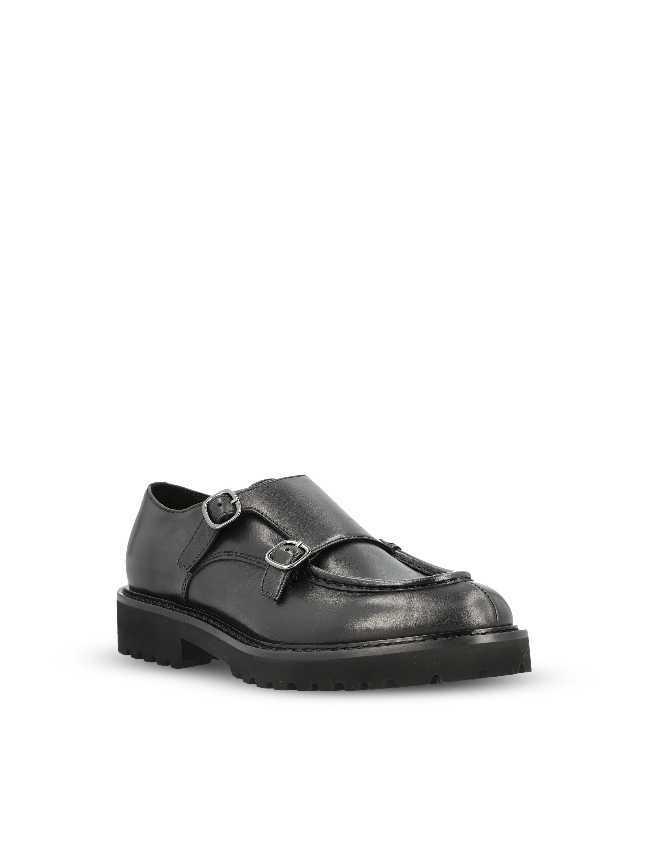 Scarpa doppia fibbia in pelle nera DU2738PHILUF159NN00 DOUCAL'S