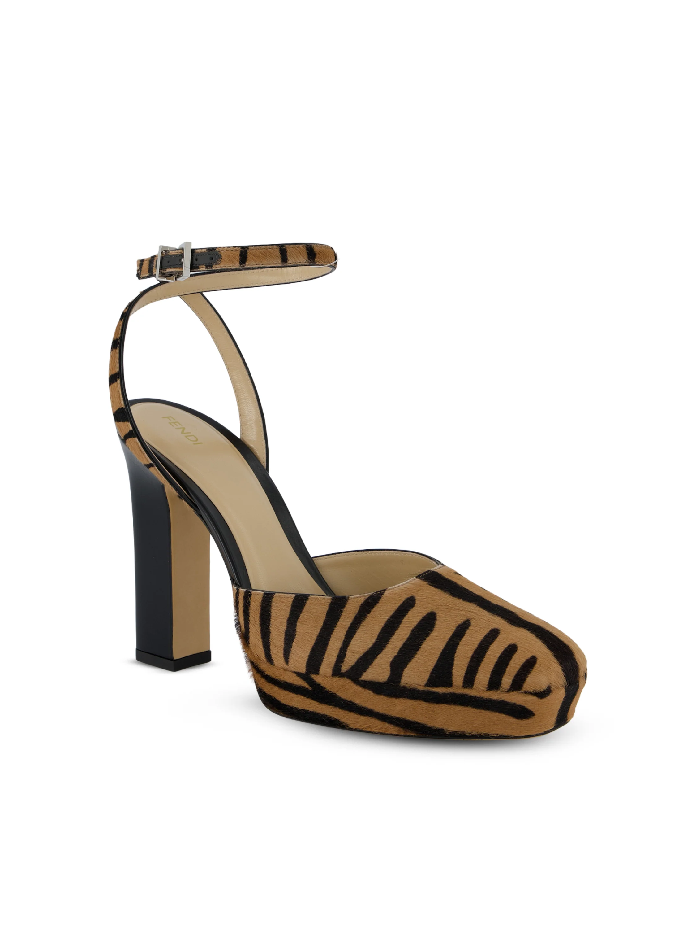 Slingback in cavallino marrone e nera 8J9206 AY0UF1D1U FENDI 