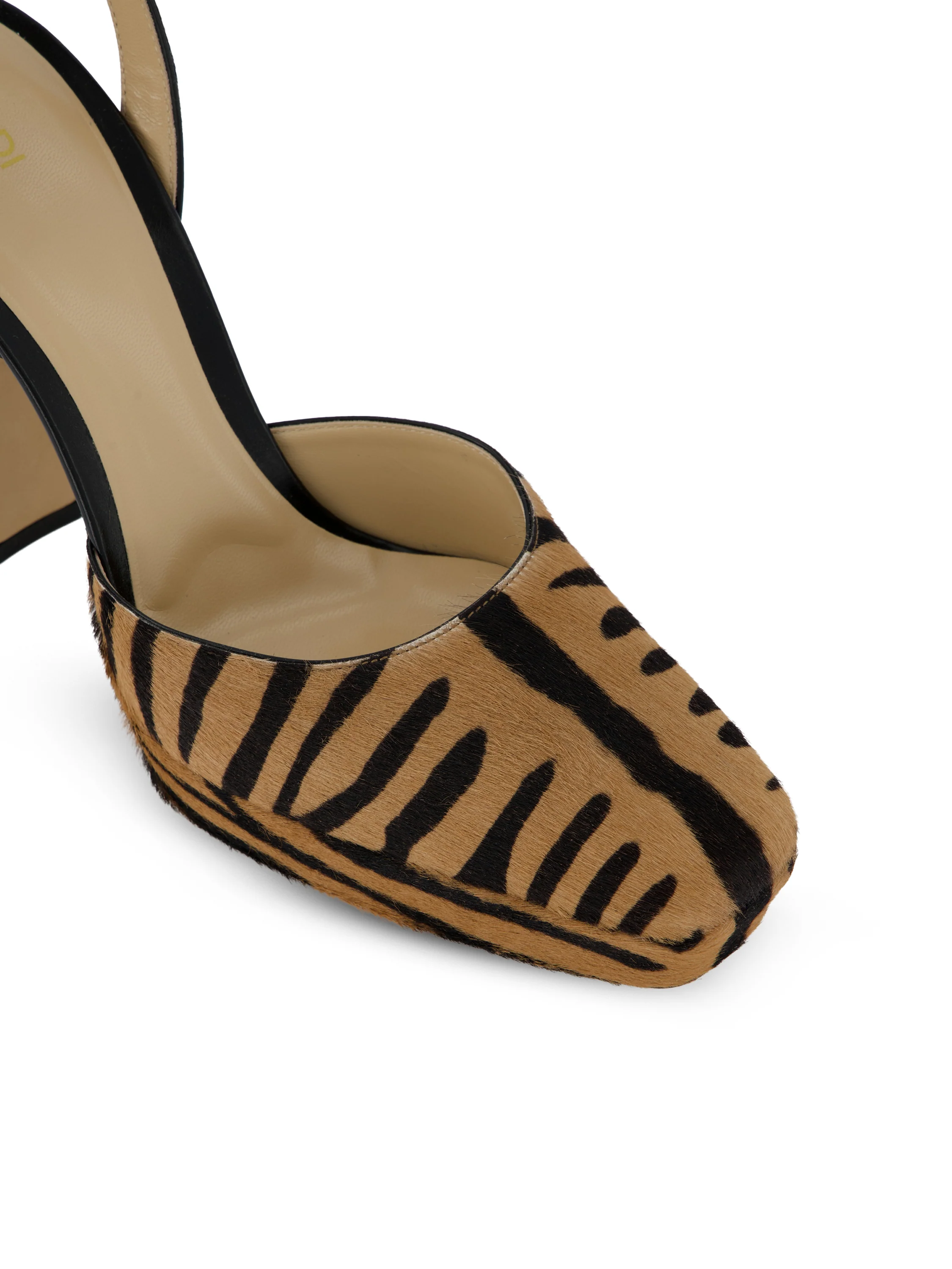 Slingback in cavallino marrone e nera 8J9206 AY0UF1D1U FENDI