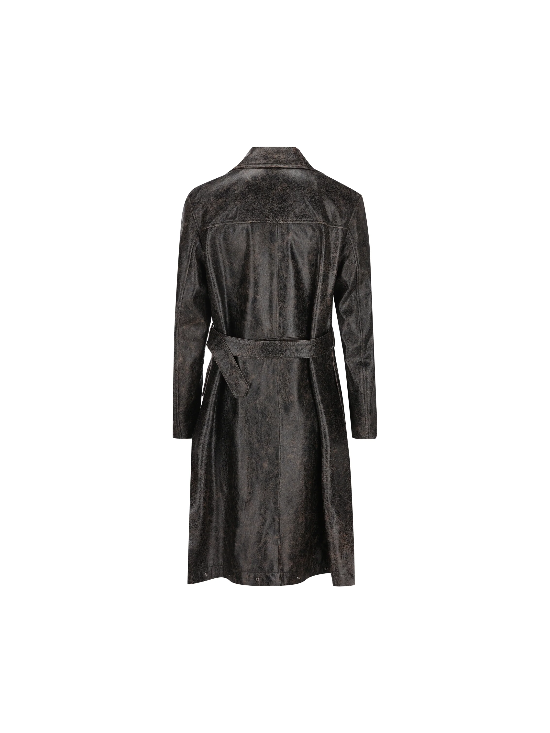 Trench in pelle ebano crackled FPJ165 B1OPF0TU7 FENDI