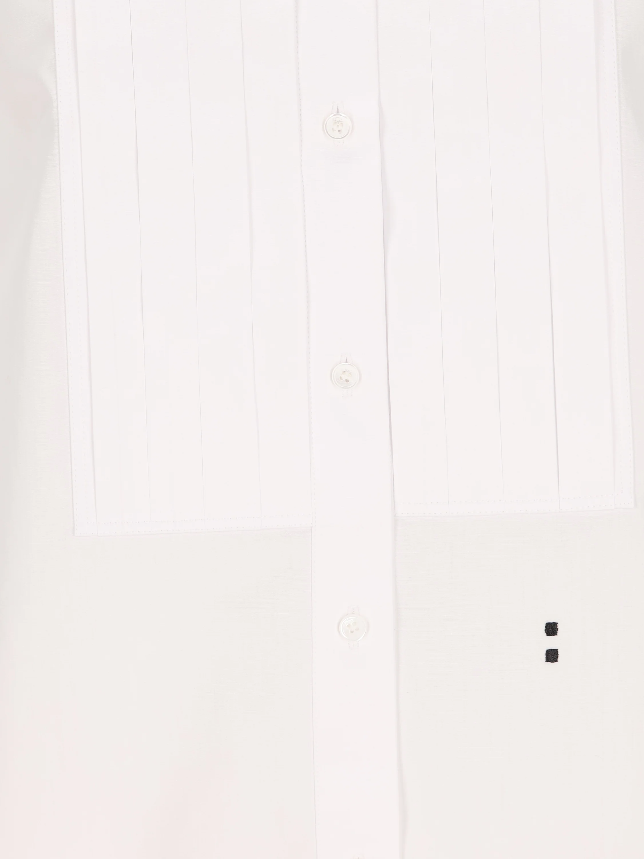 Camicia in Popeline di Cotone con Plastron Plissé FS8391 AMVLF0QA0 FENDI 