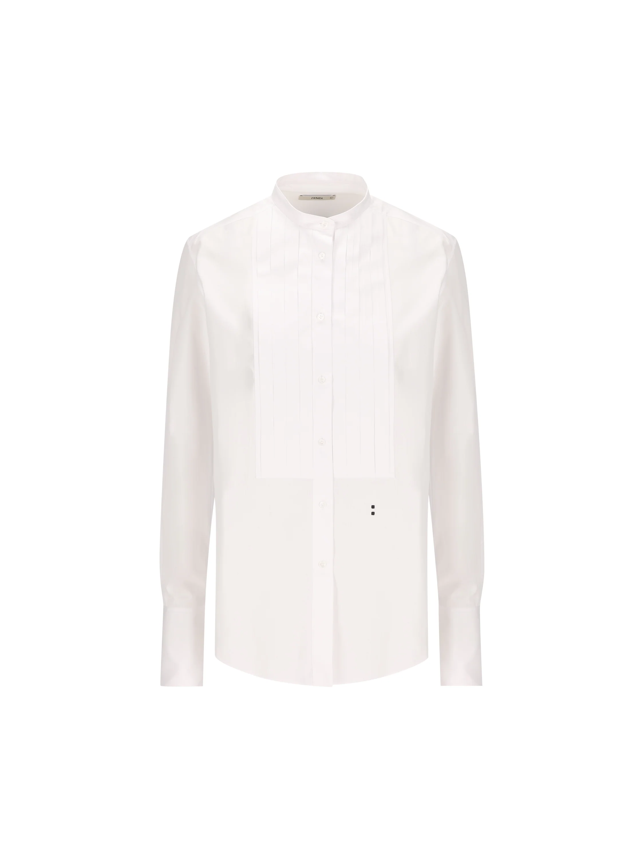 Camicia in Popeline di Cotone con Plastron Plissé FS8391 AMVLF0QA0 FENDI 