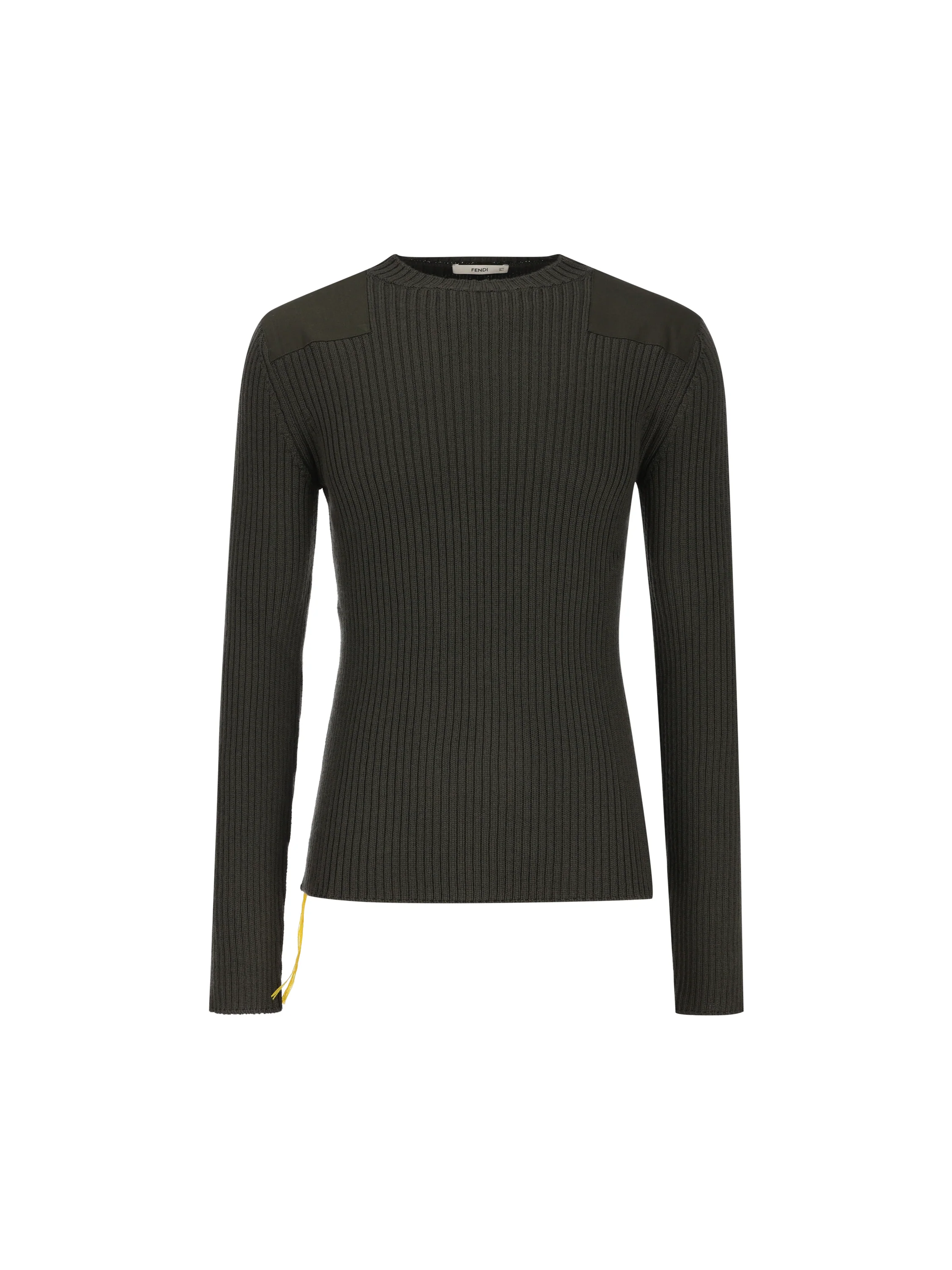 Maglia in lana verde a coste FZX226 B1Q1F0QQ4 FENDI 