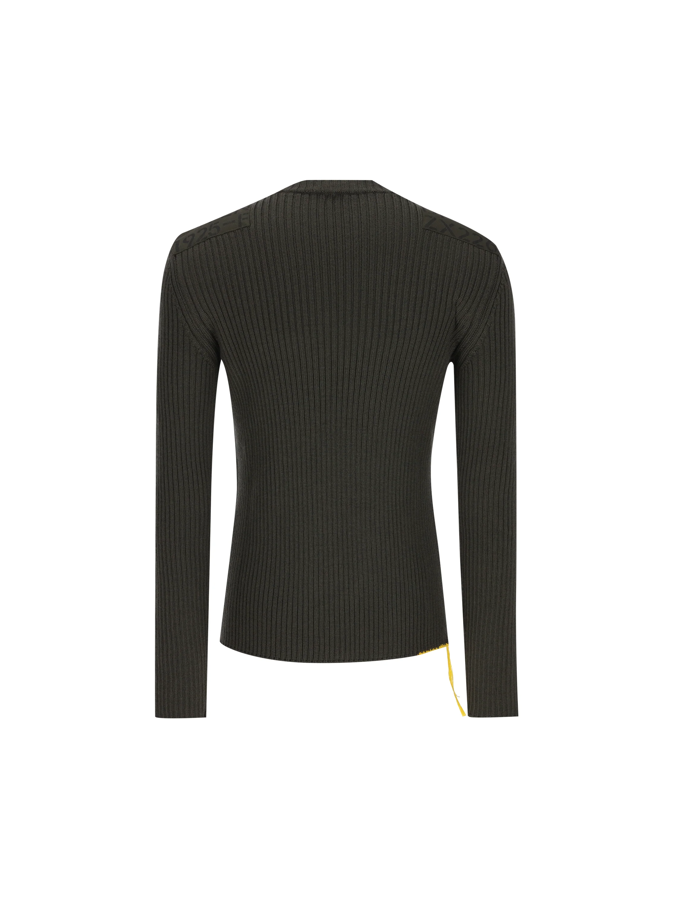 Maglia in lana verde a coste FZX226 B1Q1F0QQ4 FENDI 