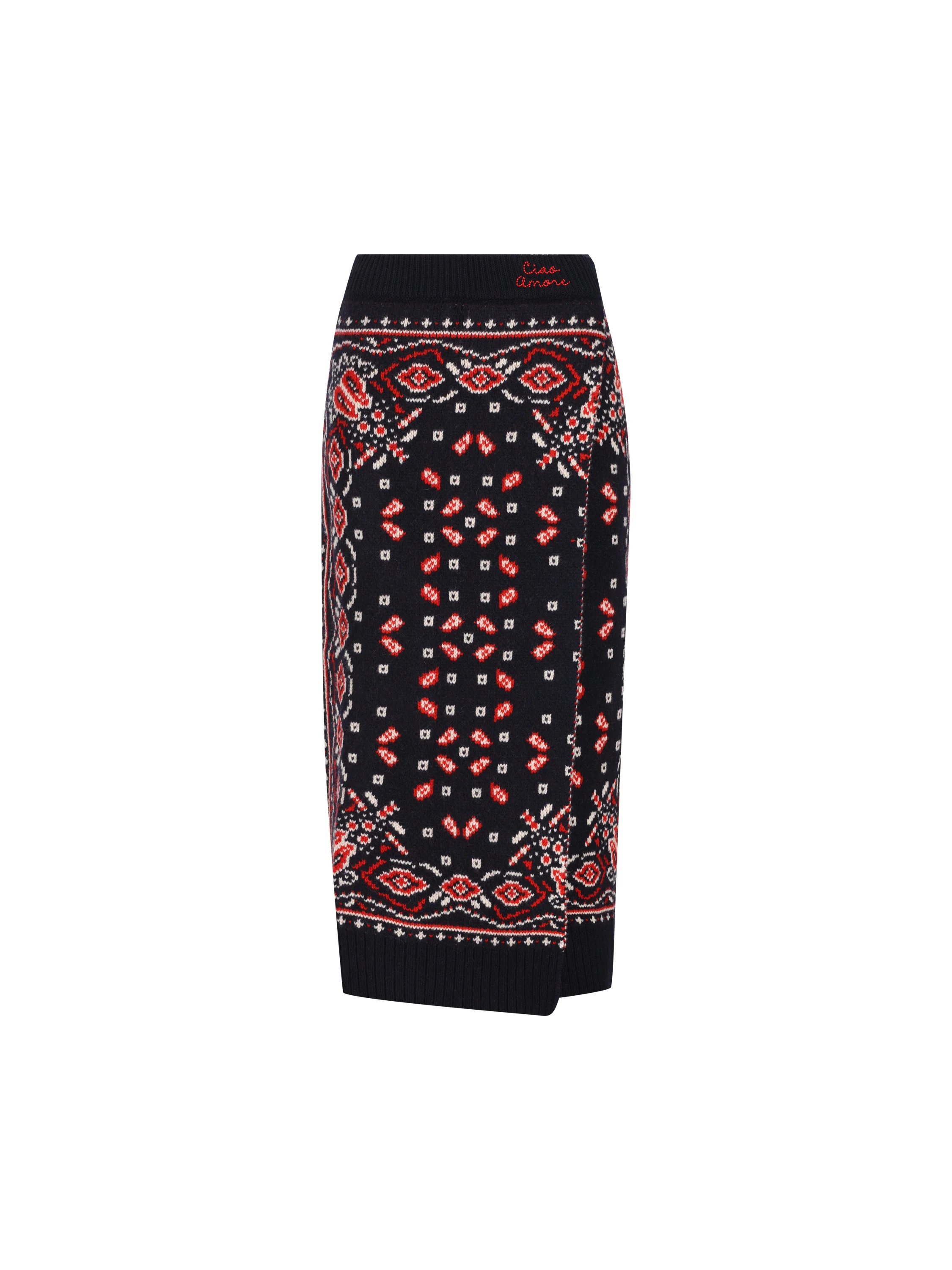 Gonna Soho Split in Maglia Jacquard Paisley F26MM1607 03 GIADA BENINCASA 