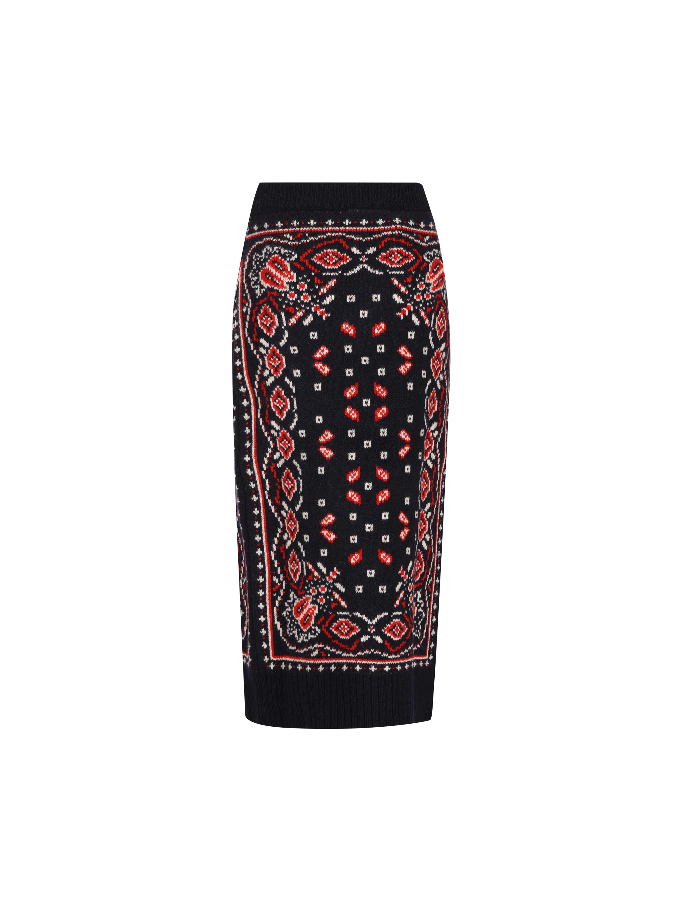 Gonna Soho Split in Maglia Jacquard Paisley F26MM1607 03 GIADA BENINCASA