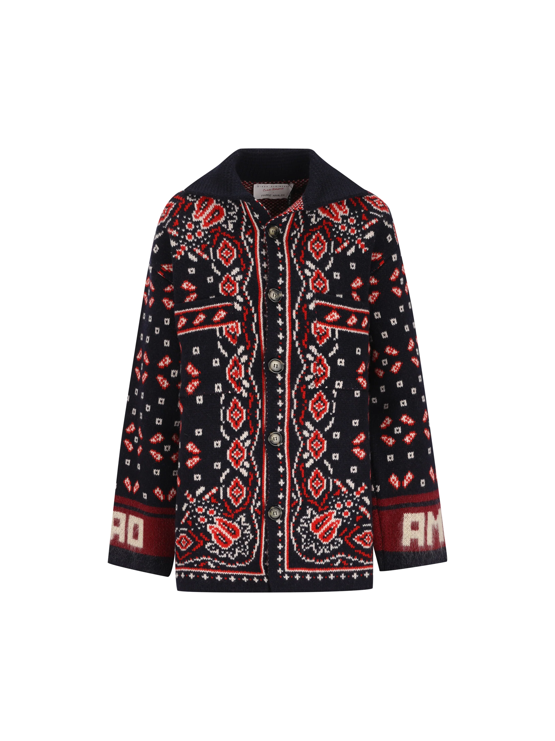 Soho Overshirt in Maglia Jacquard Paisley FKF26MM1101 03 GIADA BENINCASA 