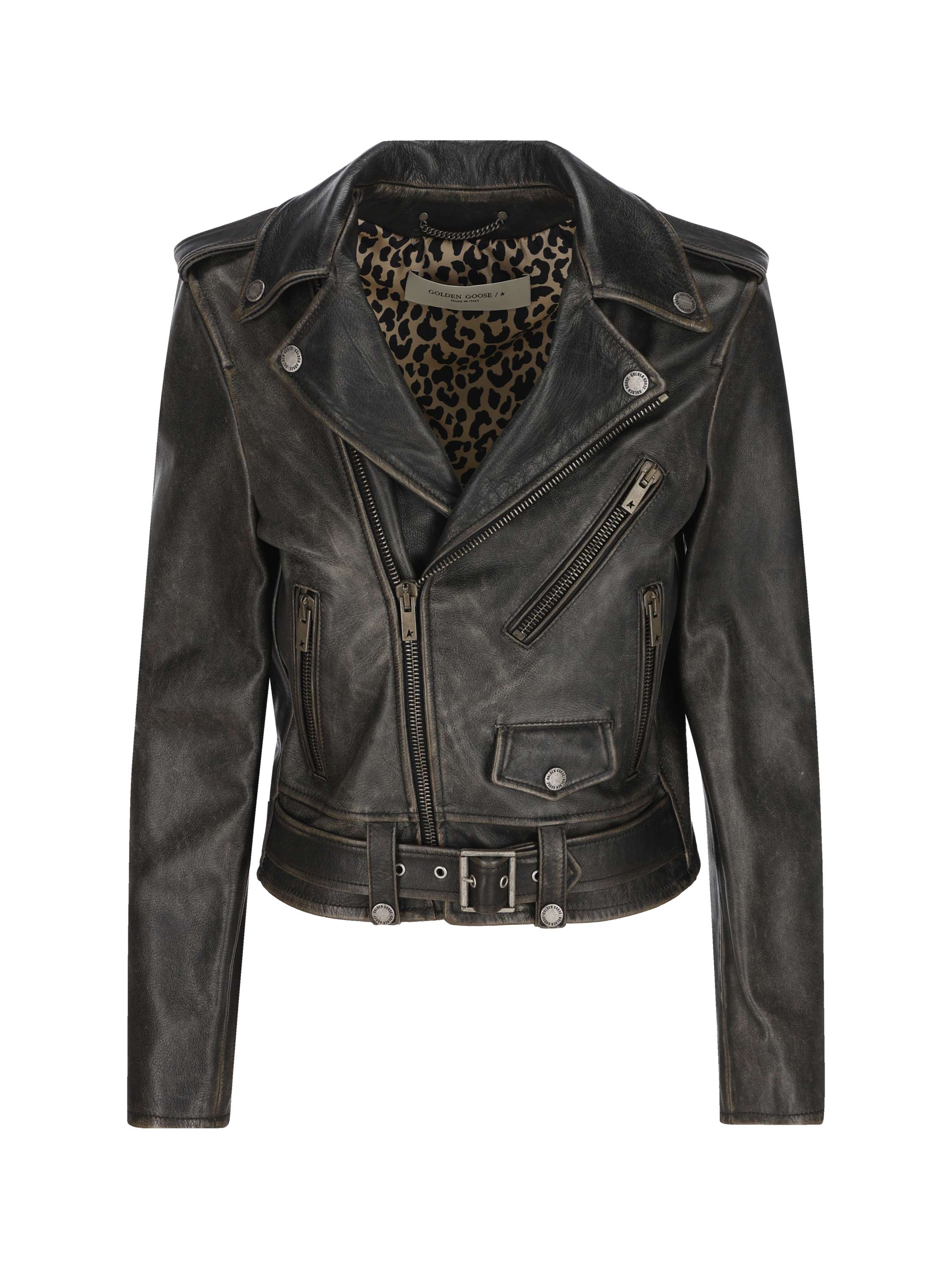 Chiodo in pelle. GWP00848 P00064790100 GOLDEN GOOSE 