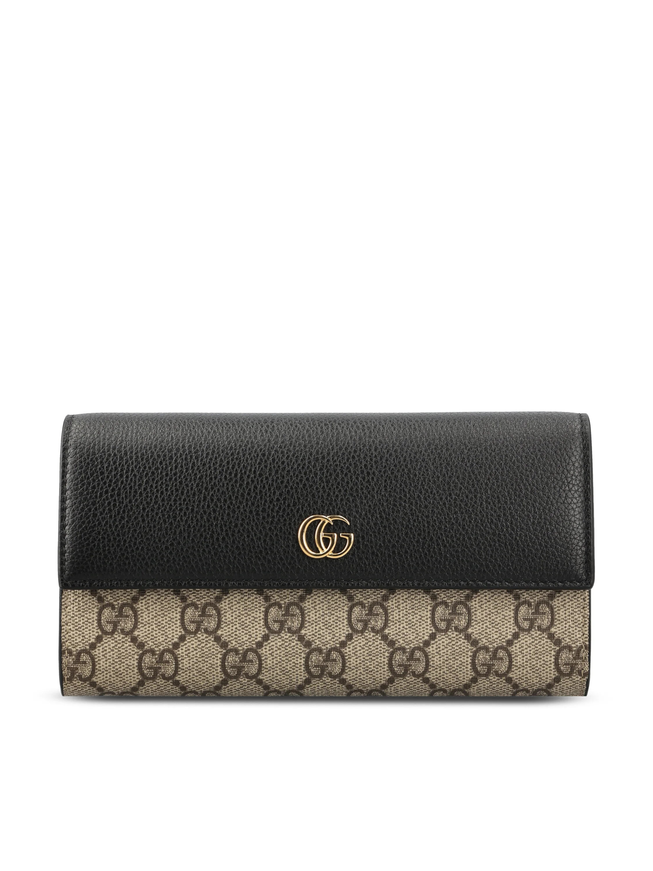 Portafoglio realizzato in pelle e tessuto. 456116 AAE5E1069 GUCCI 