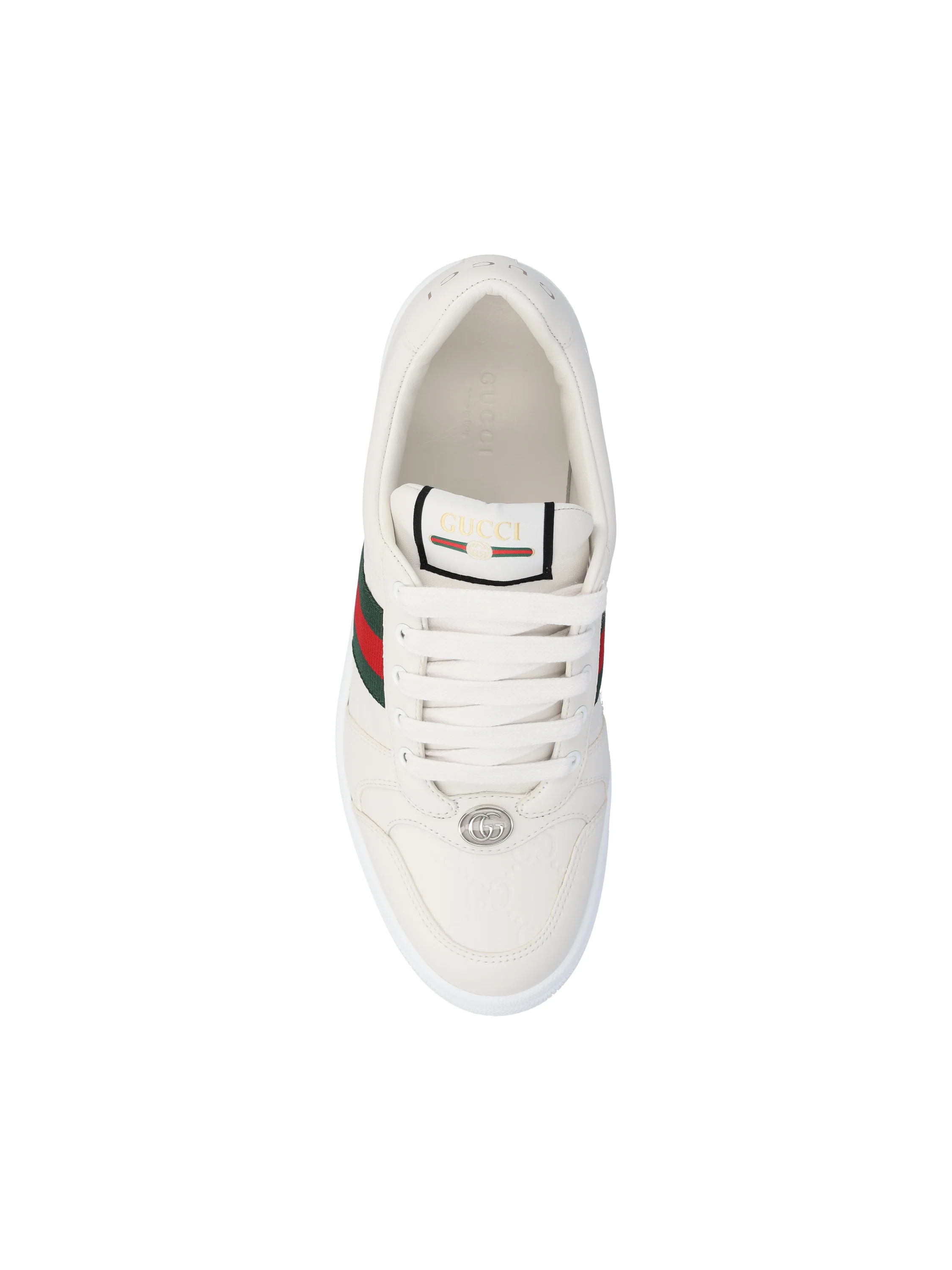 Gucci Sneaker Screener Donna in Pelle Bianca con Nastro Web 798854 AADU09094 GUCCI 