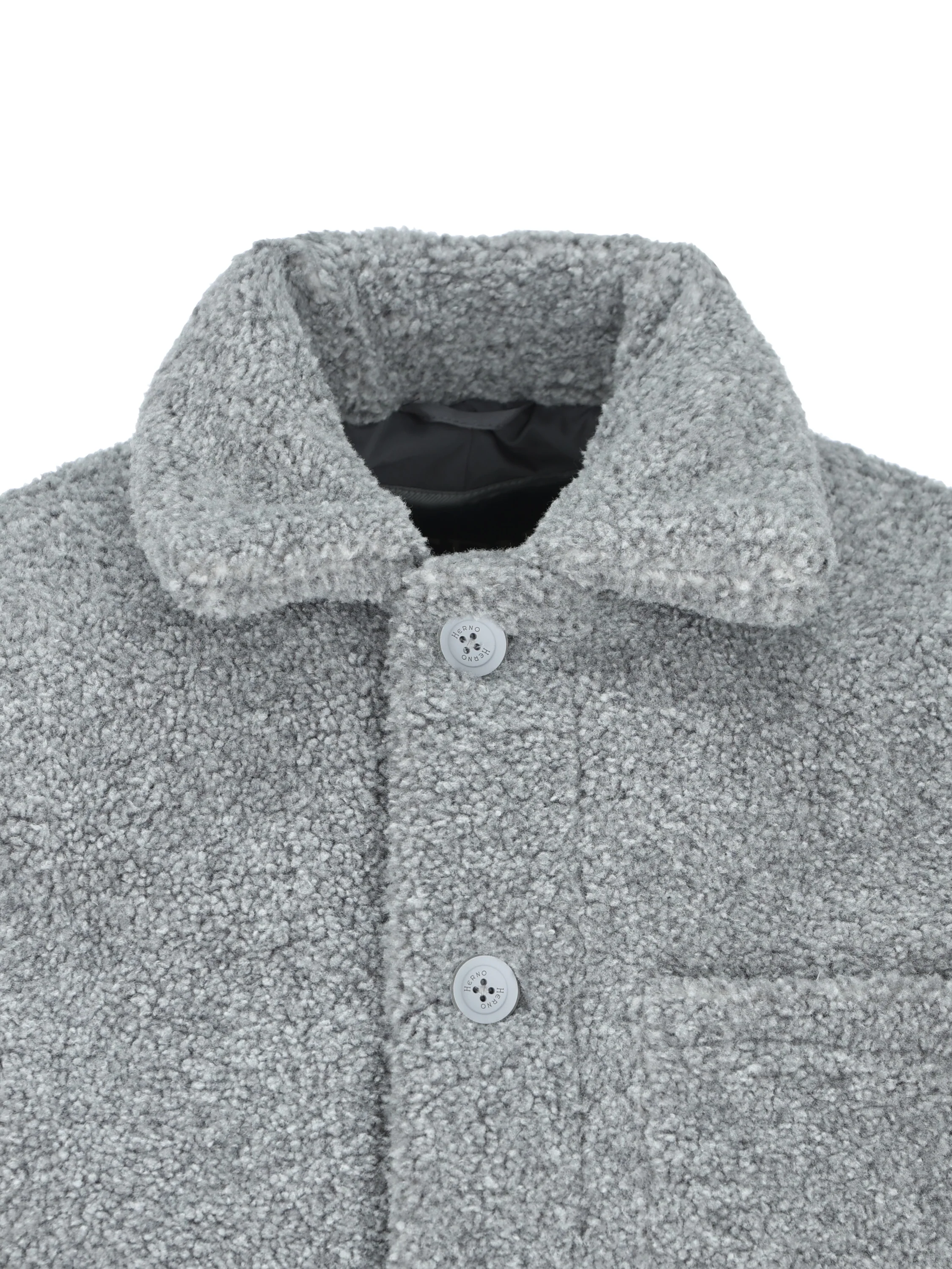 Shacket realizzata in tessuto effetto orsetto GI000686U 127359420 HERNO
