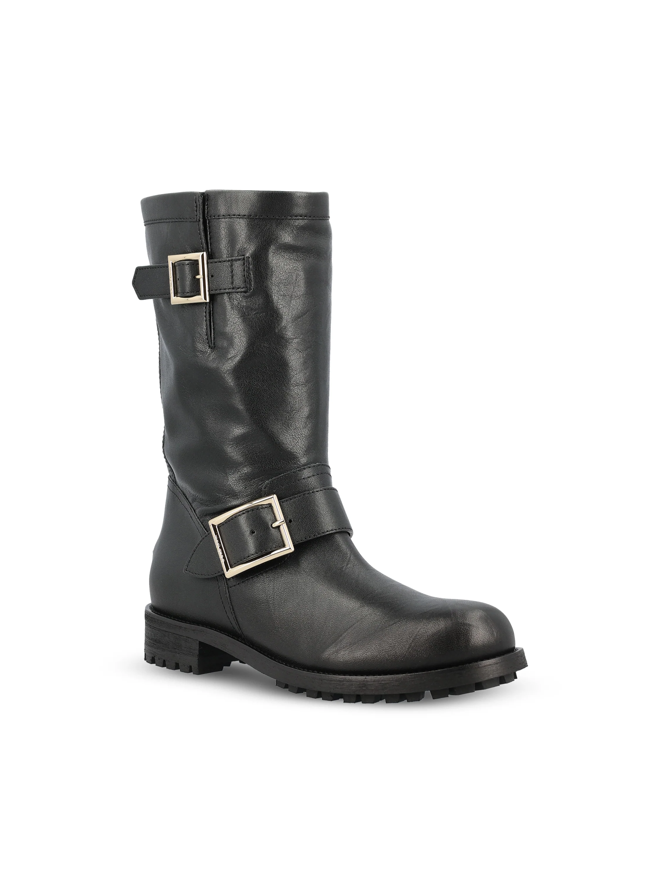 Stivali realizzati in pelle. BIKER MID BKLBLACK JIMMY CHOO 