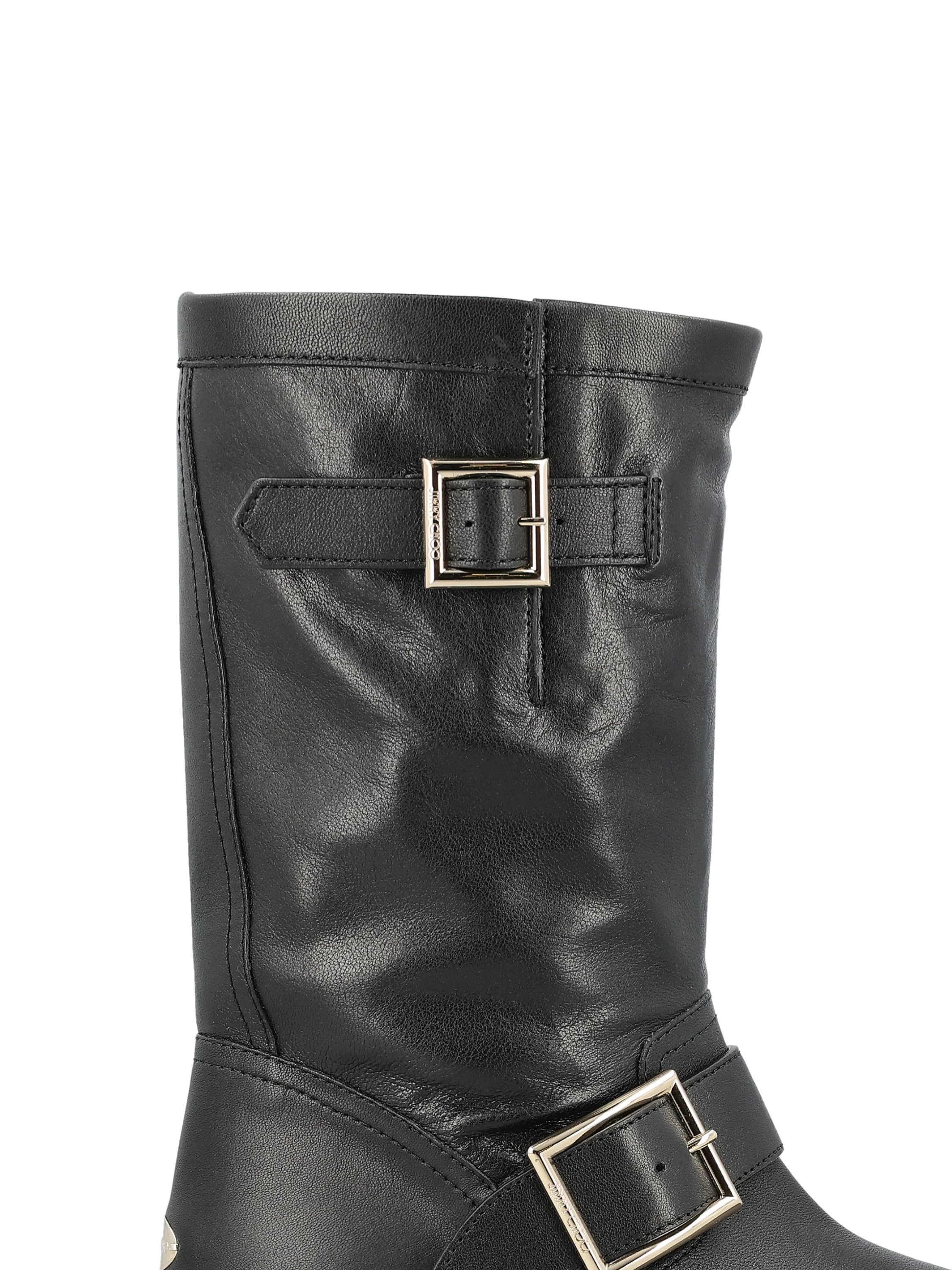 Stivali realizzati in pelle. BIKER MID BKLBLACK JIMMY CHOO