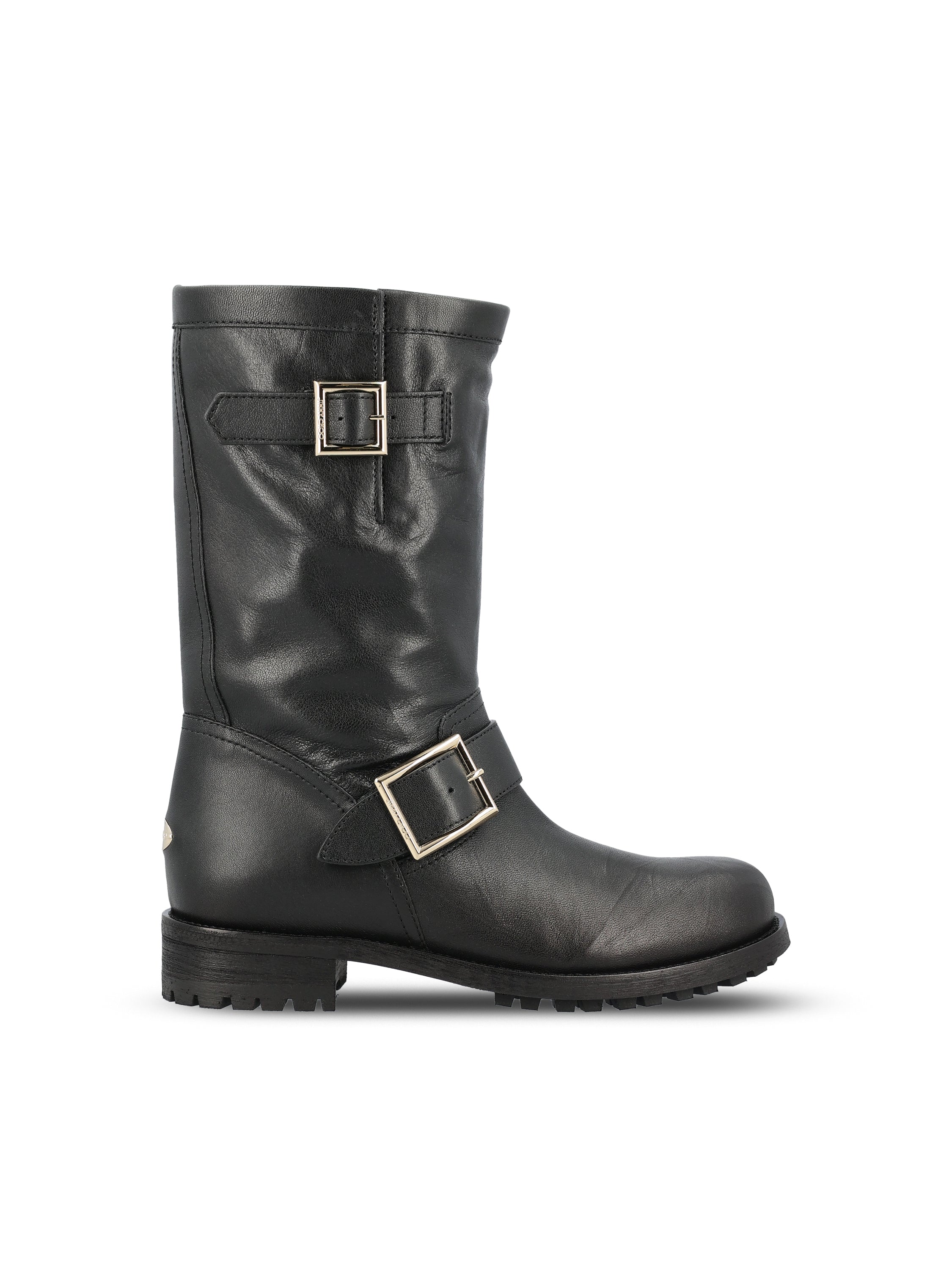 Stivali realizzati in pelle. BIKER MID BKLBLACK JIMMY CHOO 