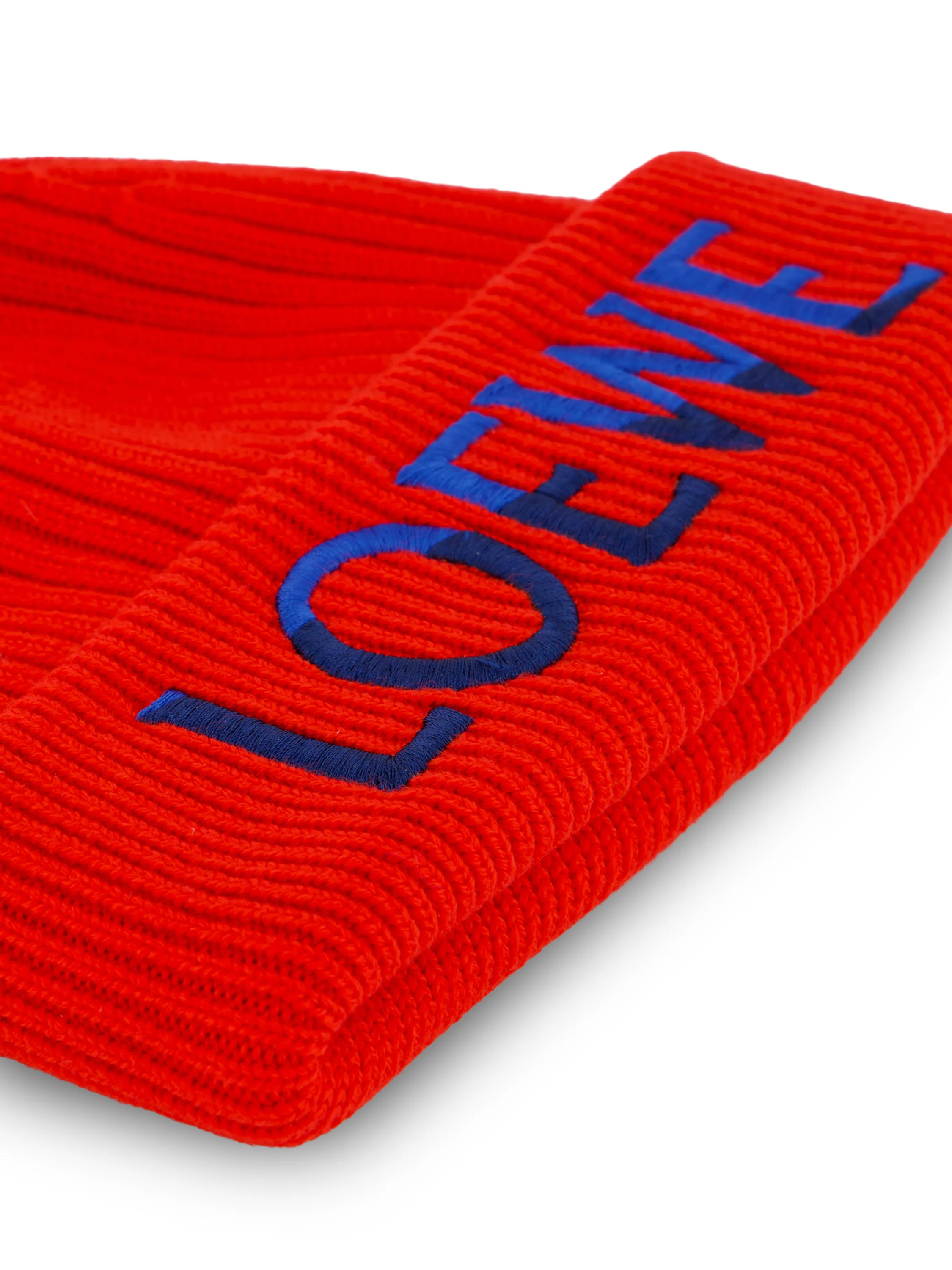 Berretto in maglia di lana a coste KSA9OT2K07 7105 LOEWE