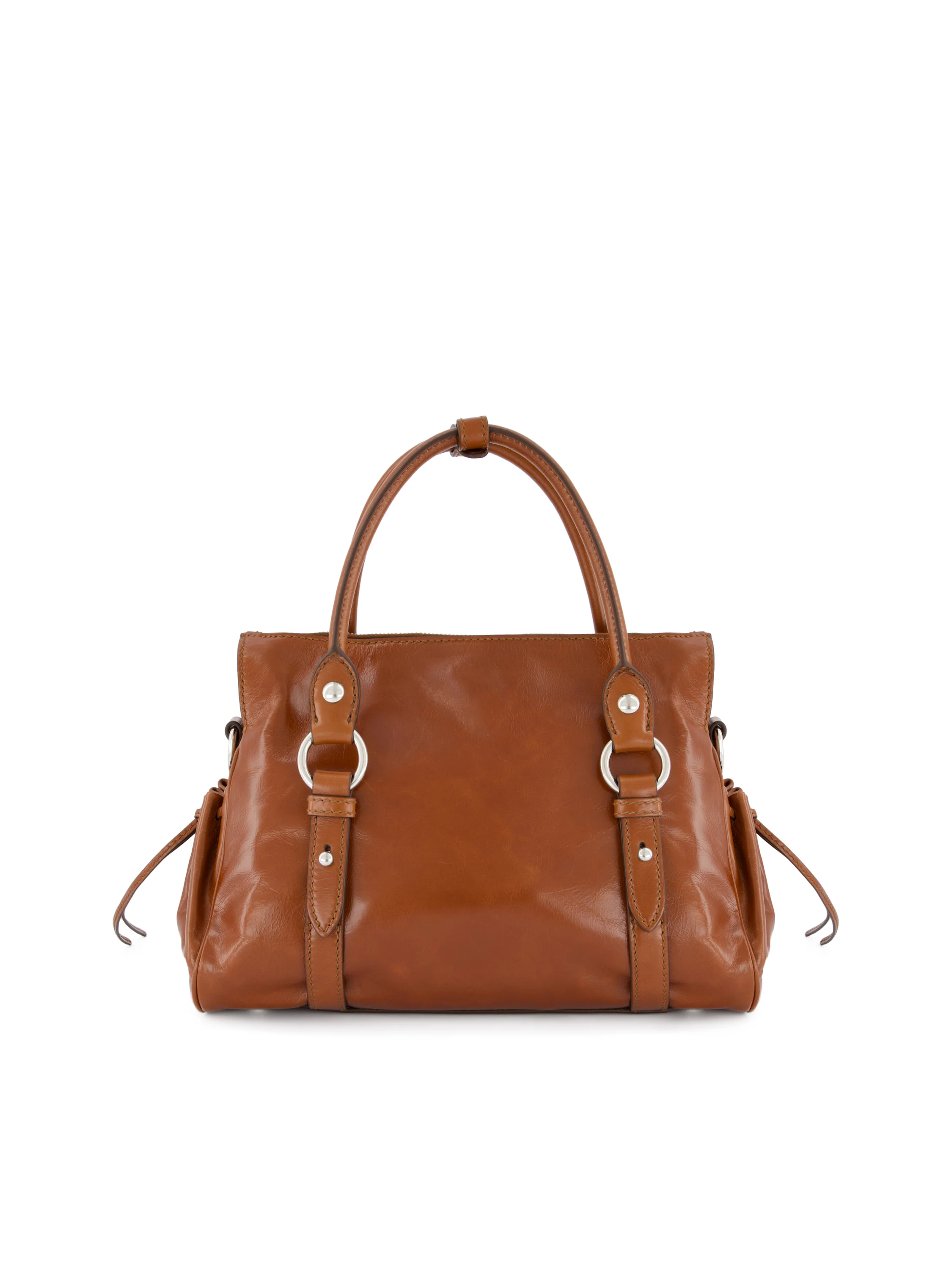 Borsa a mano in pelle lucida 5BA333 2A44F0BW5 MIU MIU