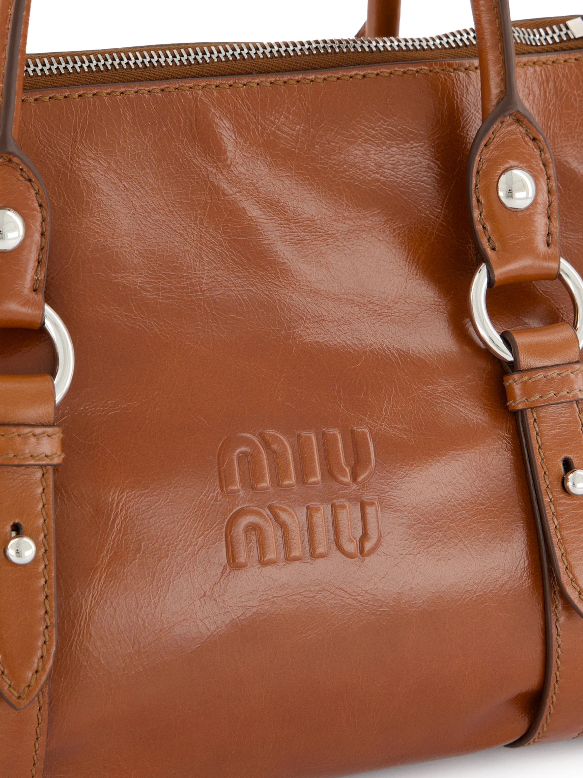 Borsa a mano in pelle lucida 5BA333 2A44F0BW5 MIU MIU
