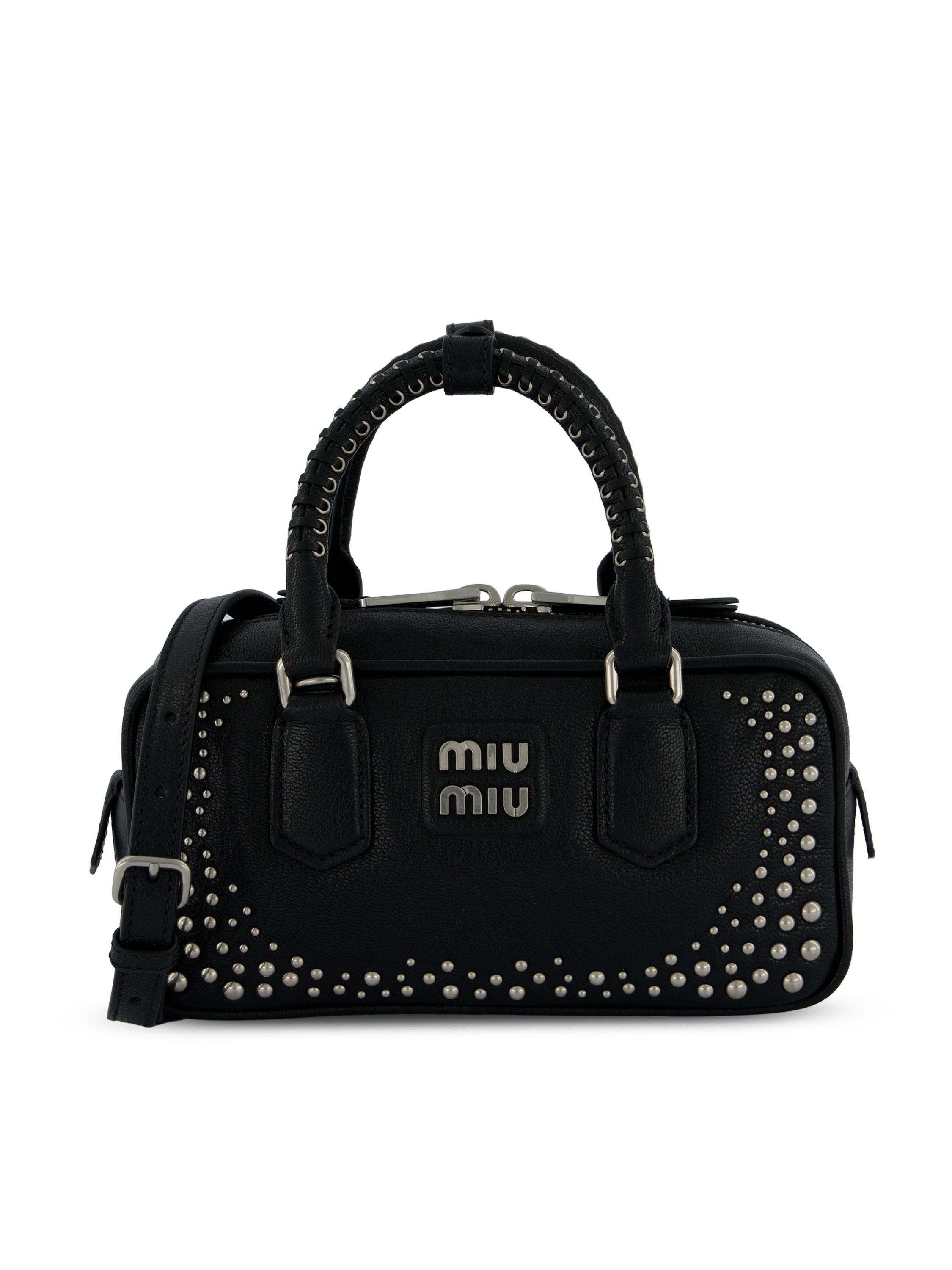 Borsa Arcadie in pelle con borchie 5BB142 2ZSQF0002 MIU MIU 