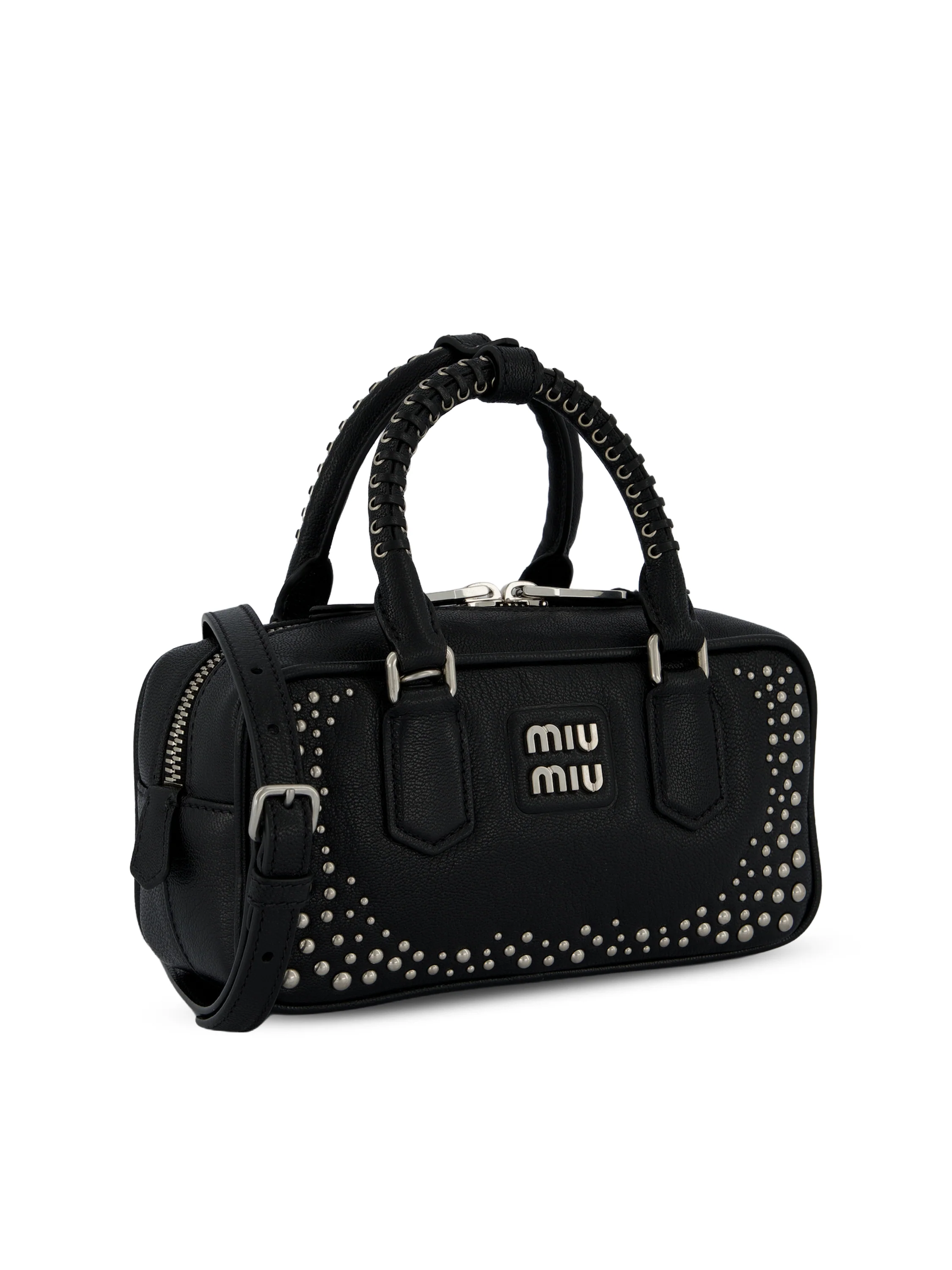 Borsa Arcadie in pelle con borchie 5BB142 2ZSQF0002 MIU MIU 