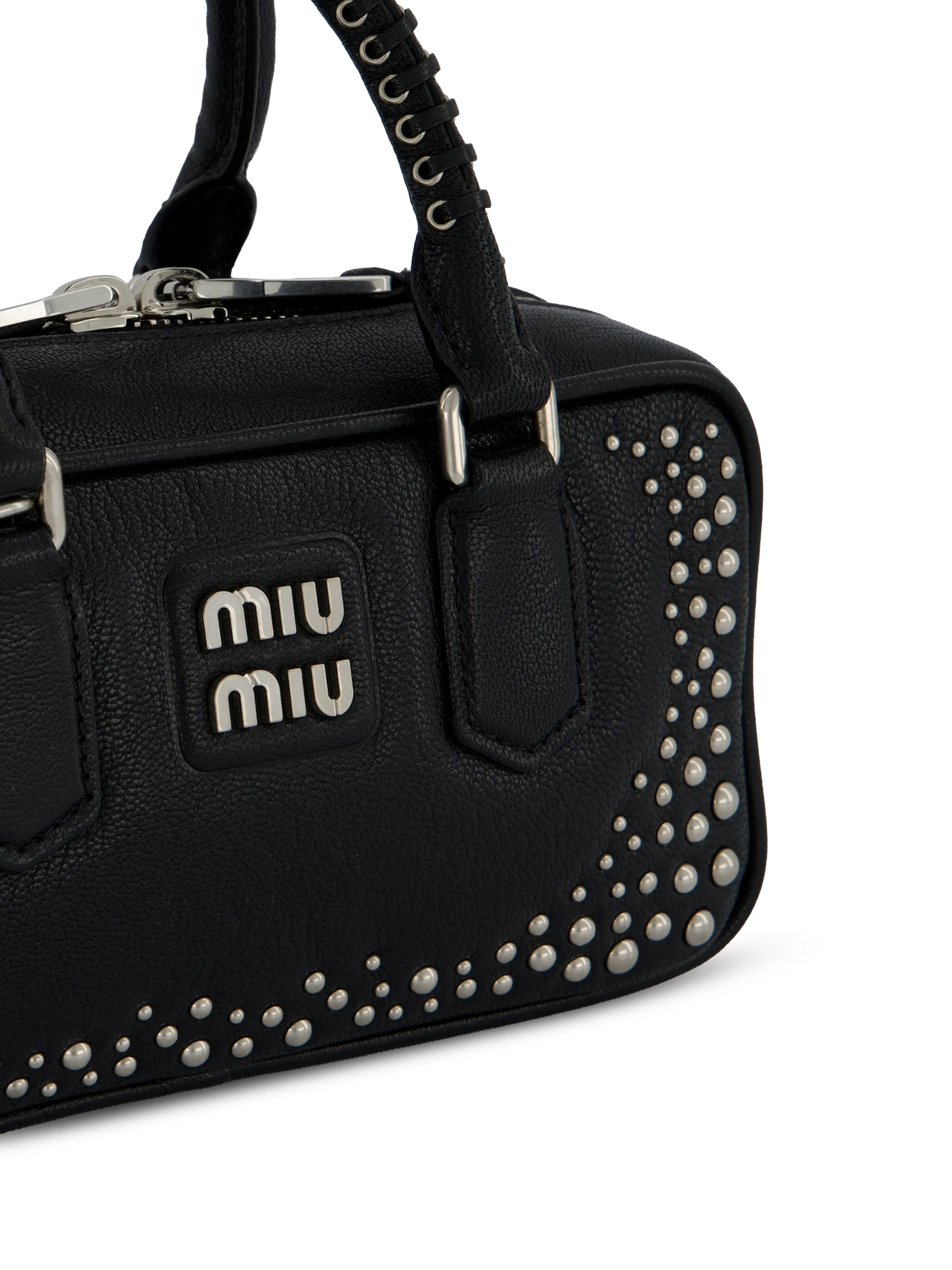 Borsa Arcadie in pelle con borchie 5BB142 2ZSQF0002 MIU MIU