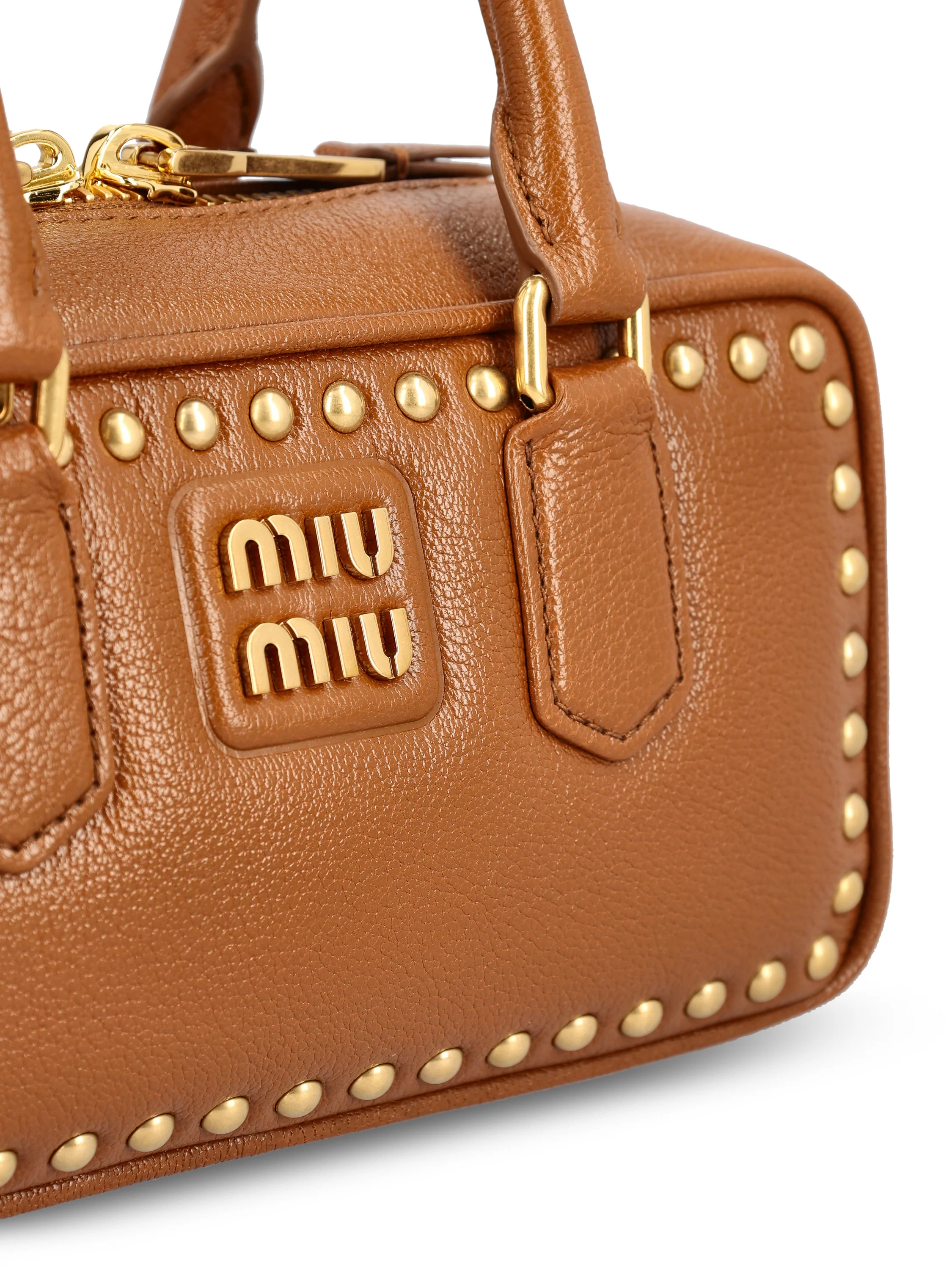 Borsa Arcadie in pelle con borchie 5BB142 2ZSQF0134 MIU MIU
