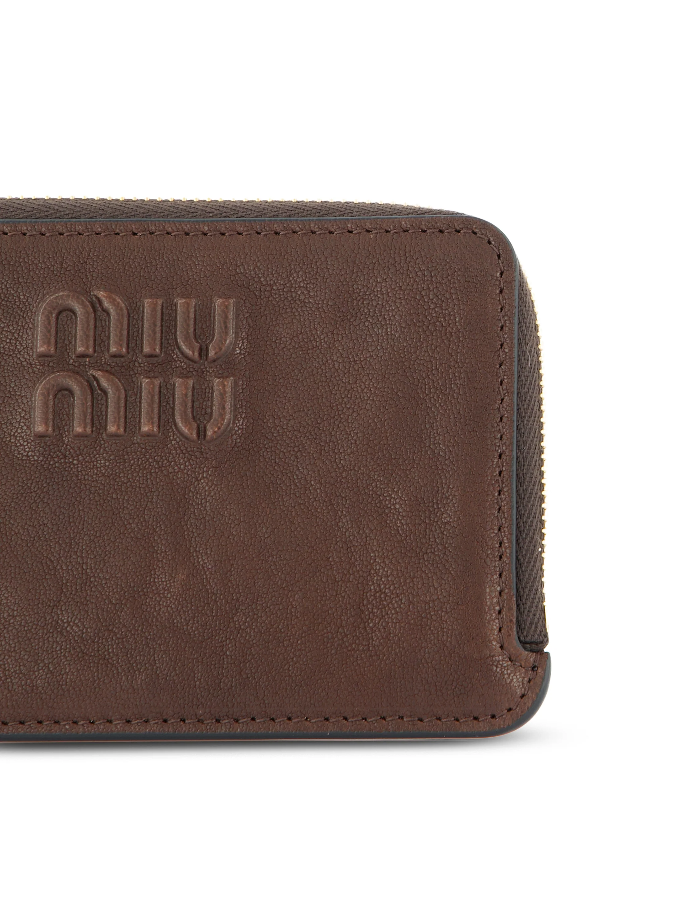 Portacarte a busta in pelle 5MB066 AEFXF0NBL MIU MIU 