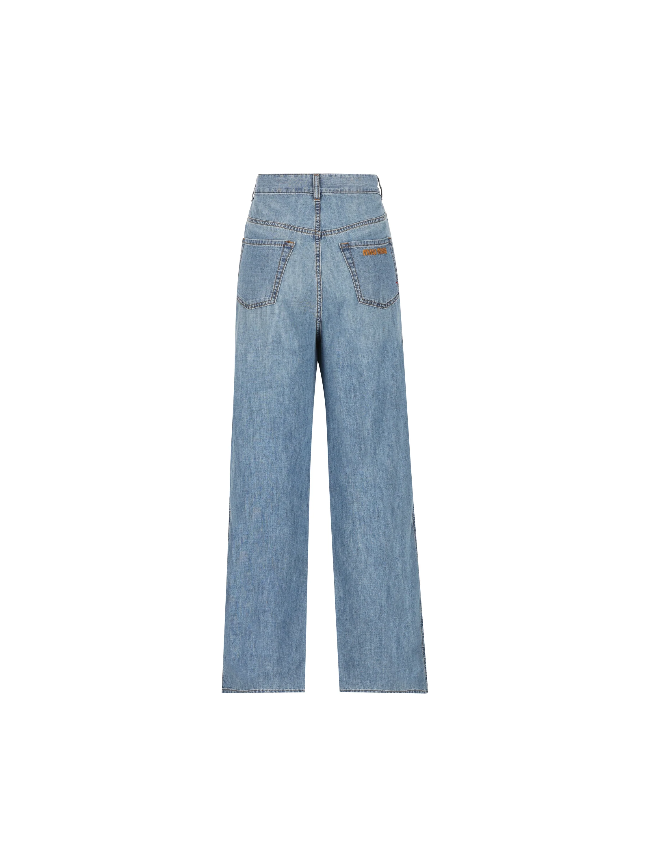 Pantaloni in cotone GWP394 193KF0013 MIU MIU