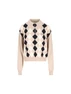 Polo in Cashmere Miu Miu Argyle con Mezza Zip MML08B 6033F0006 MIU MIU 