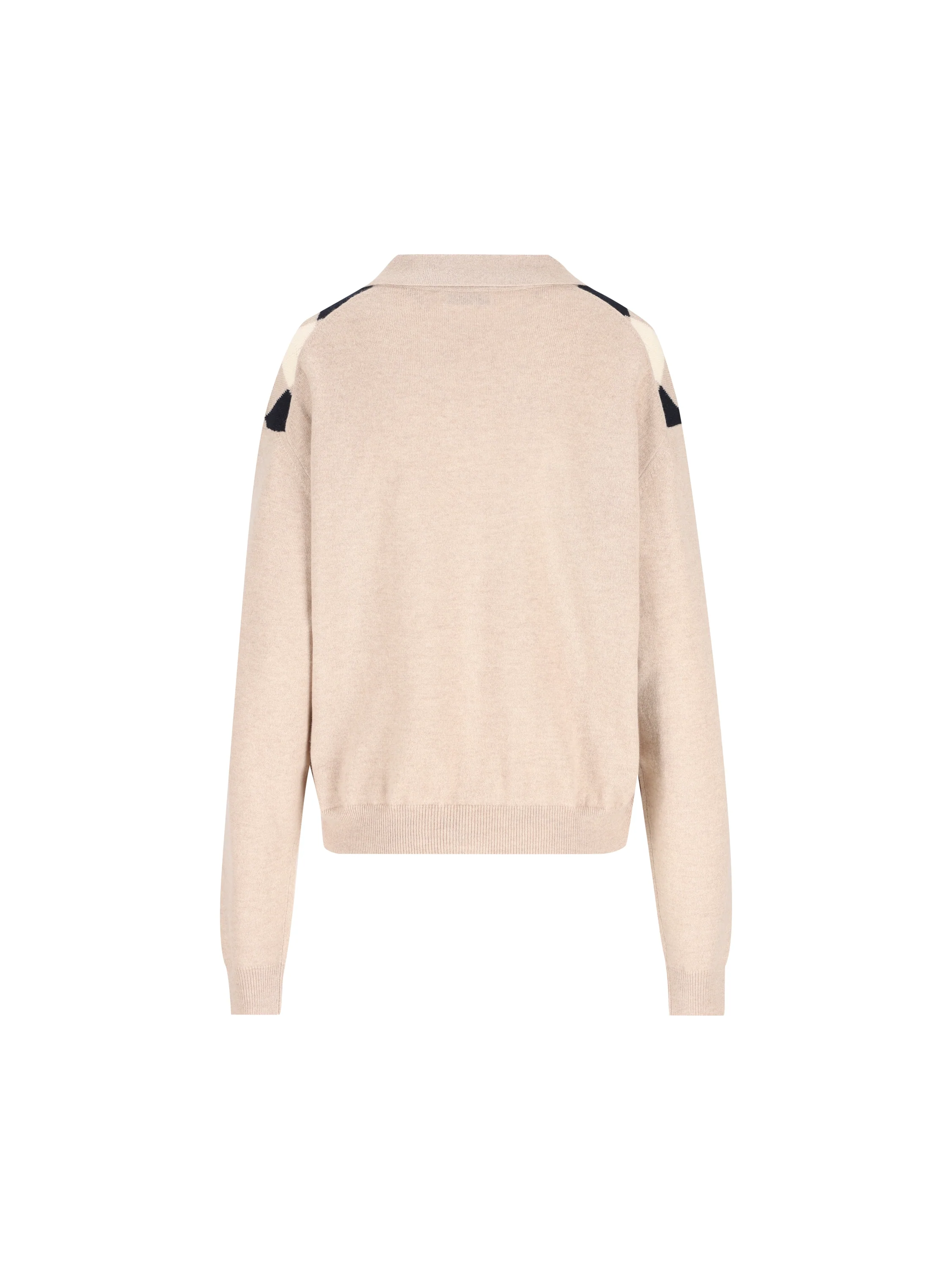 Polo in Cashmere Miu Miu Argyle con Mezza Zip MML08B 6033F0006 MIU MIU 