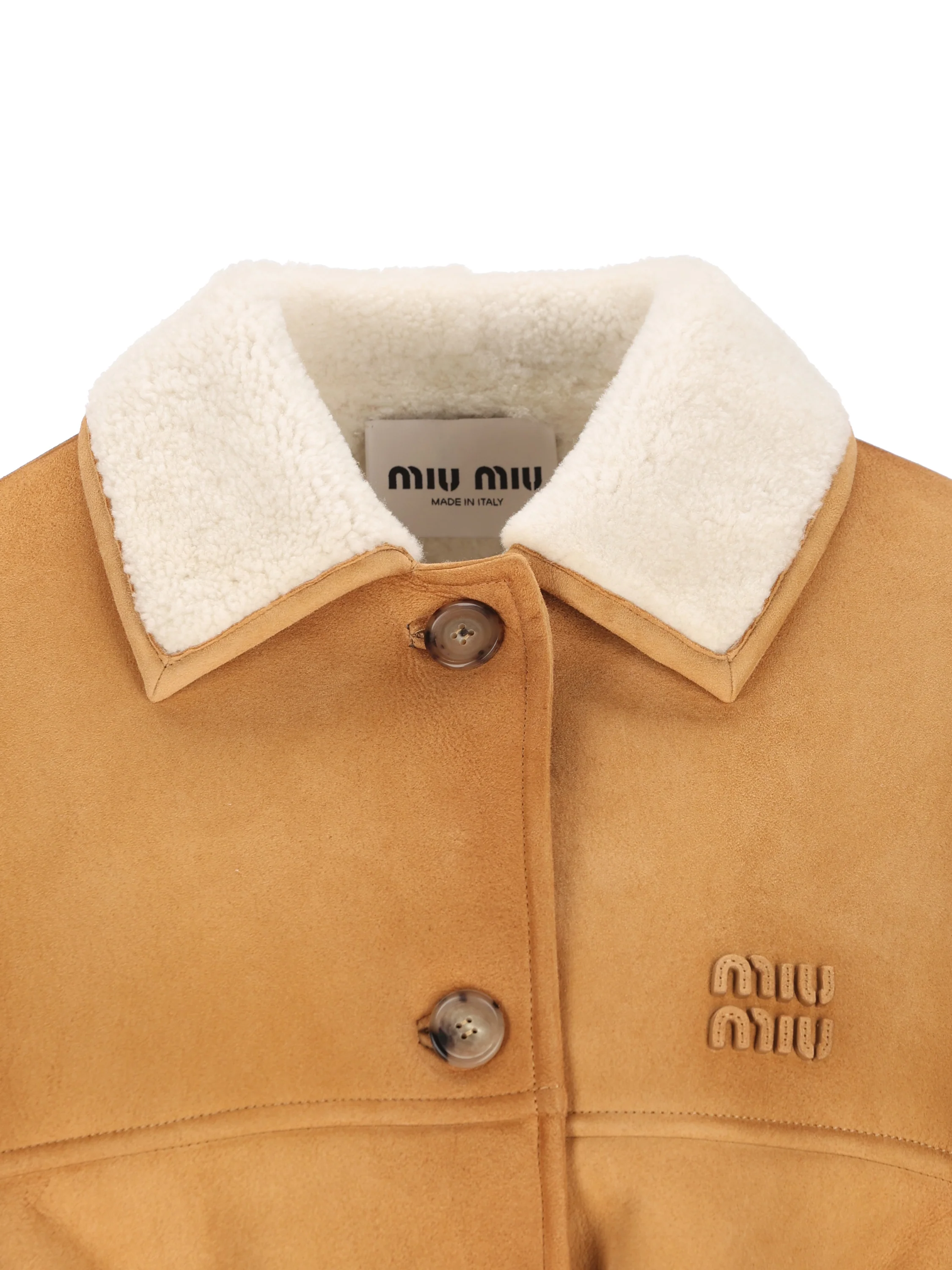 Giacca in Montone con Cintura MPW059 6561F0A9X MIU MIU