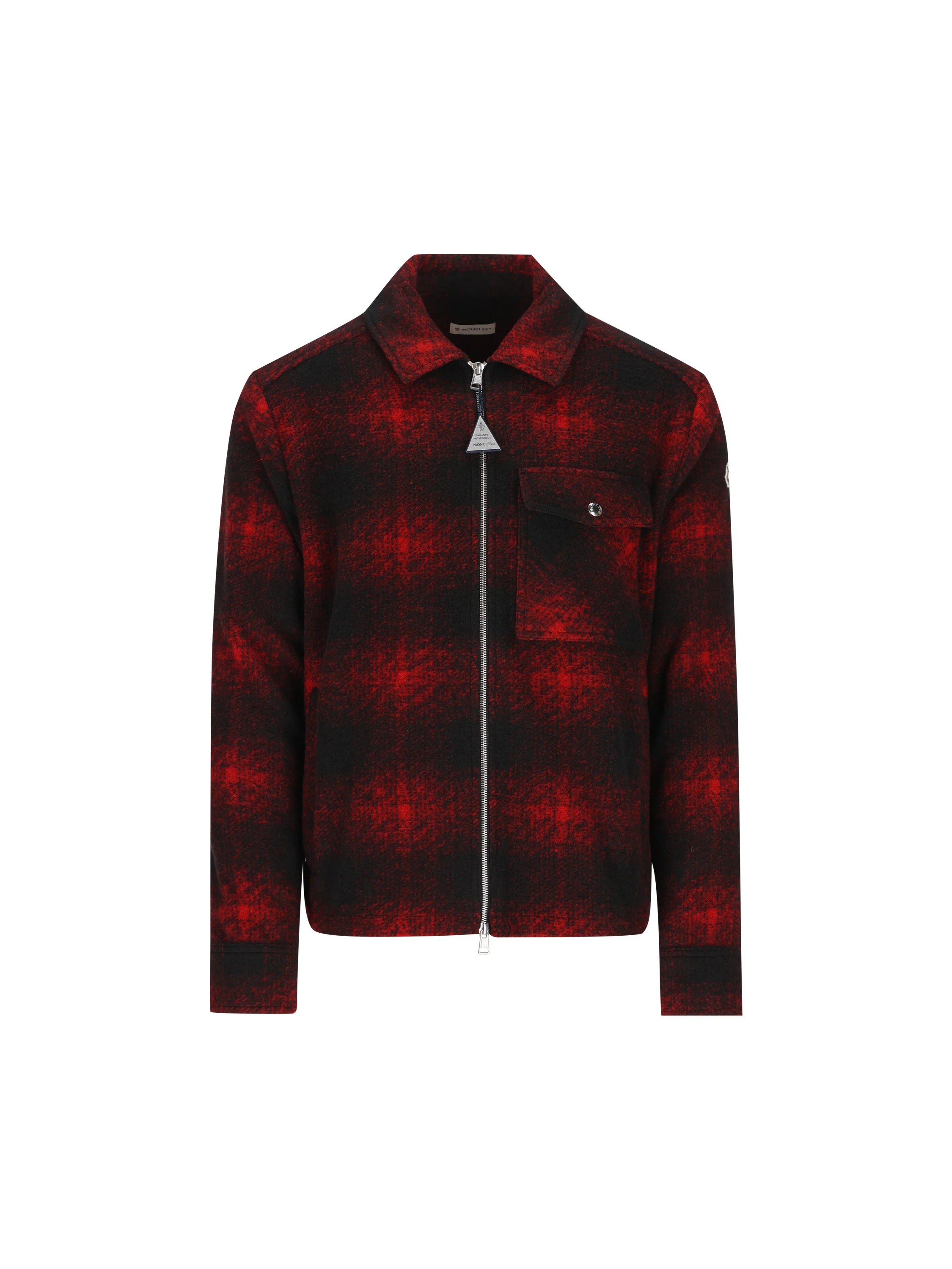 Camicia con zip in jersey a quadri M2F00035 89BKBF49 MONCLER 