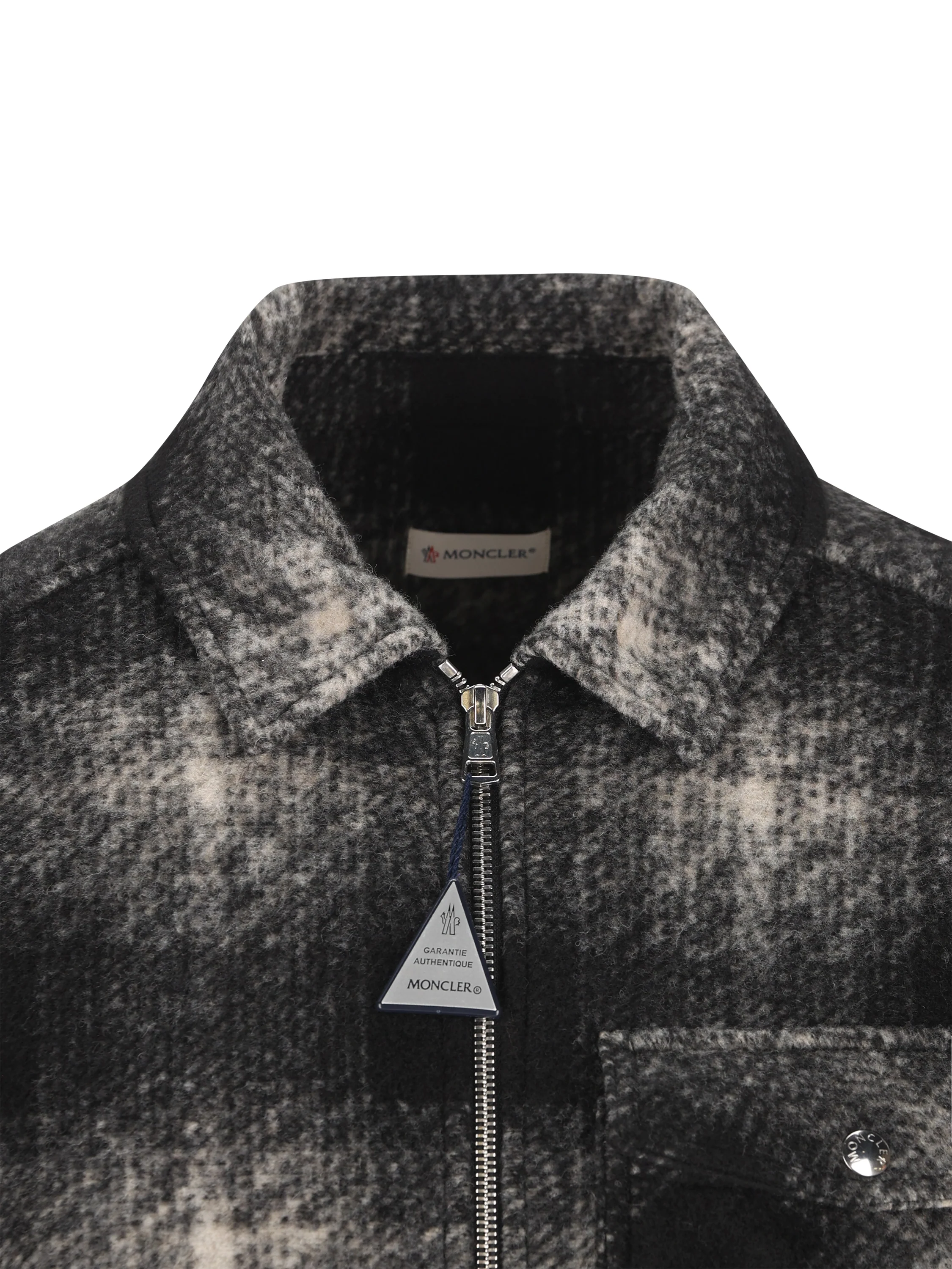 Camicia Moncler con zip in jersey a quadri M2F00035 89BKBF99 MONCLER 