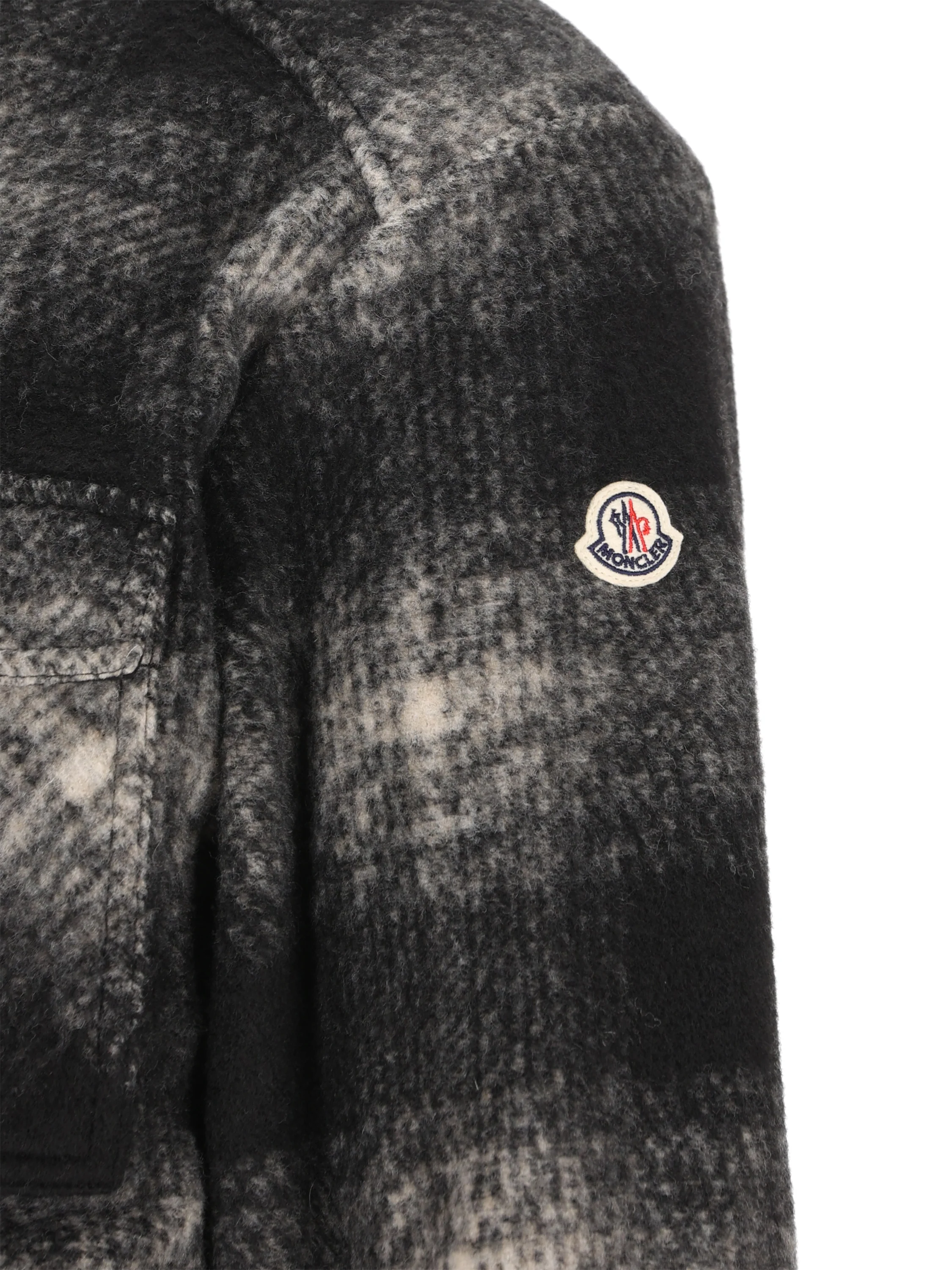 Camicia Moncler con zip in jersey a quadri M2F00035 89BKBF99 MONCLER